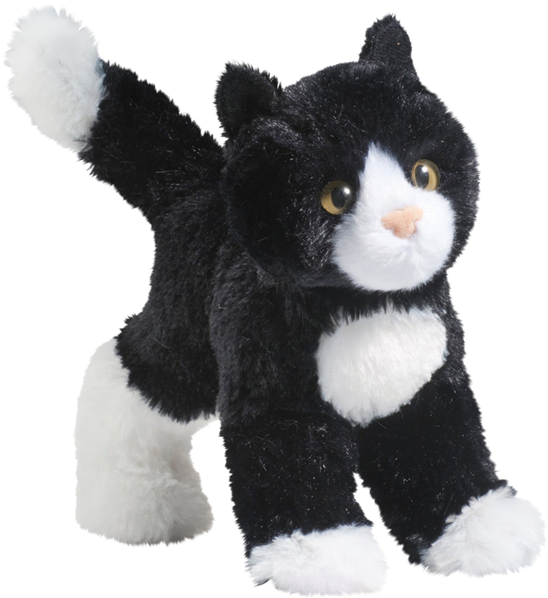 Hugging Toy 4092 20cm Long Snippy Black and White Cat Plush