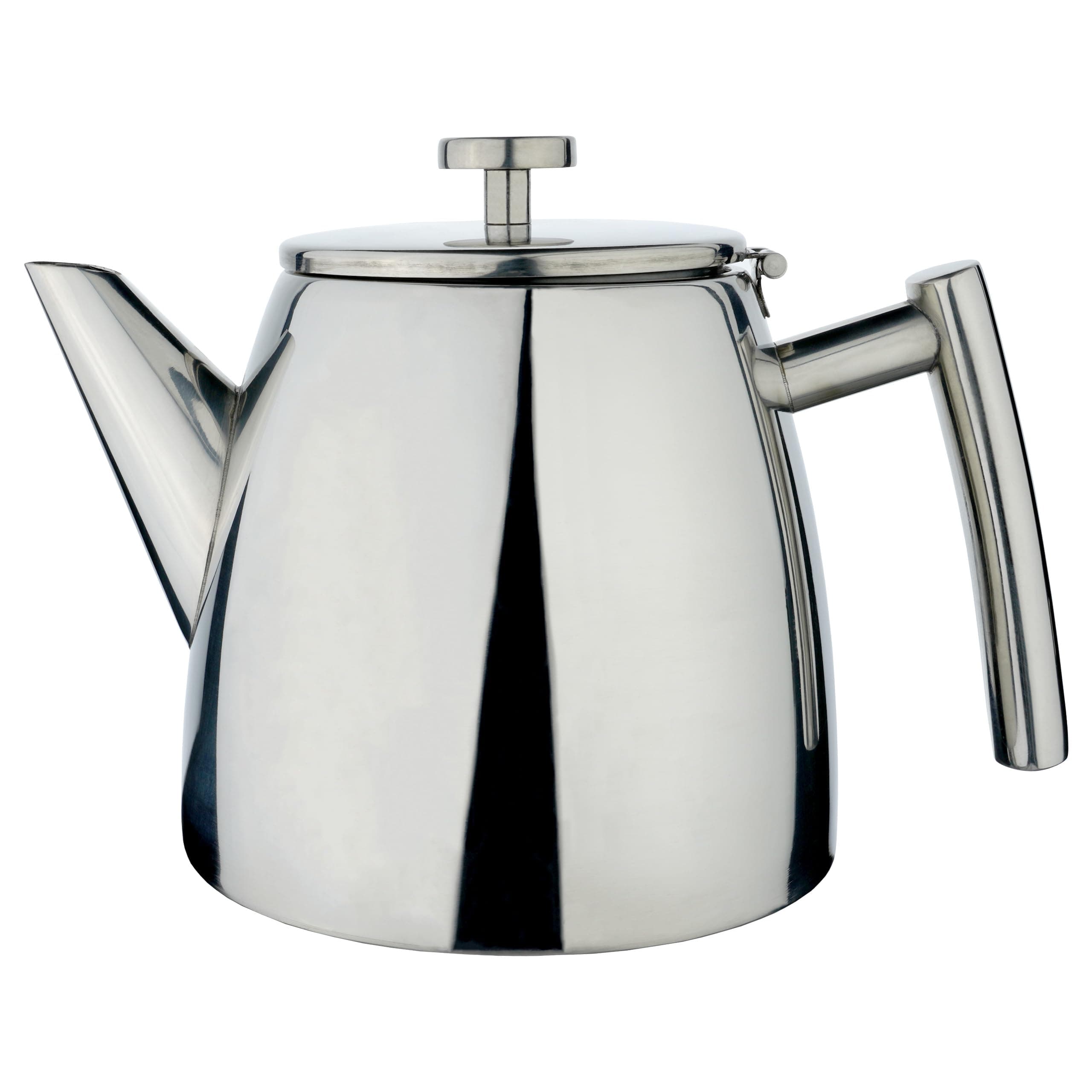 Grunwerg Cafe Stal Double wall teapot, Mirror Finish, 1200ml / 1.2L
