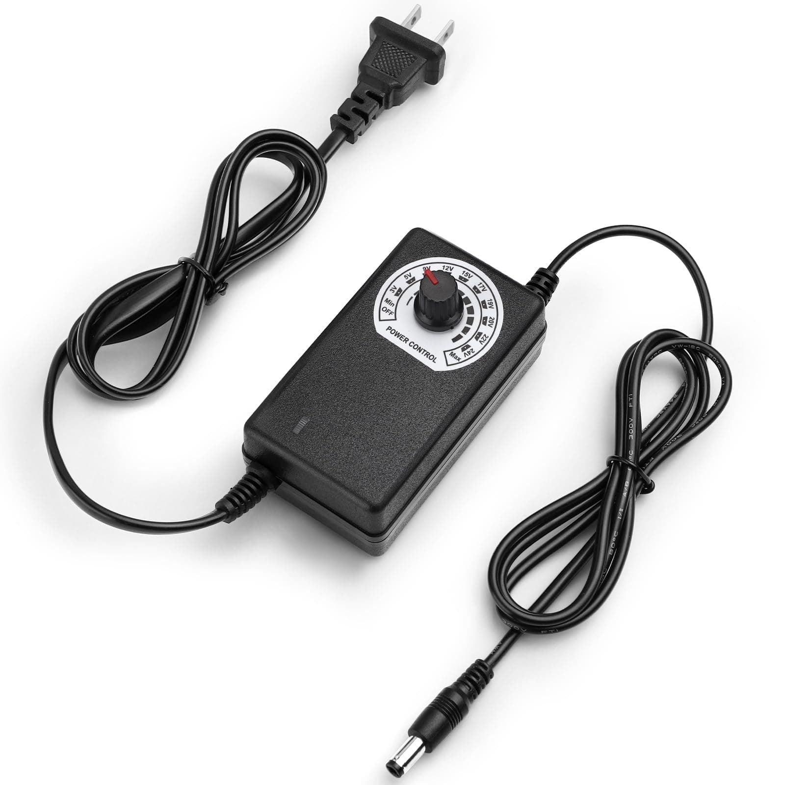 Facmogu 12V Adjustable Fan Power Supply, AC to DC 24W Speed Controller, Multi-Voltage Fan Supply Regulator