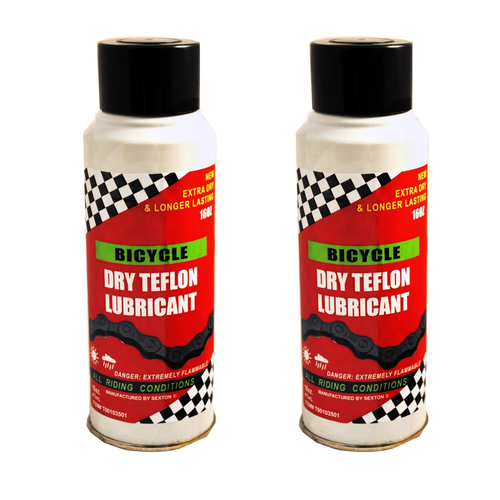 Dry Teflon Spray Lubricant/Bike Chain Oil/Lube, 8.5oz can, 2 pc Lot