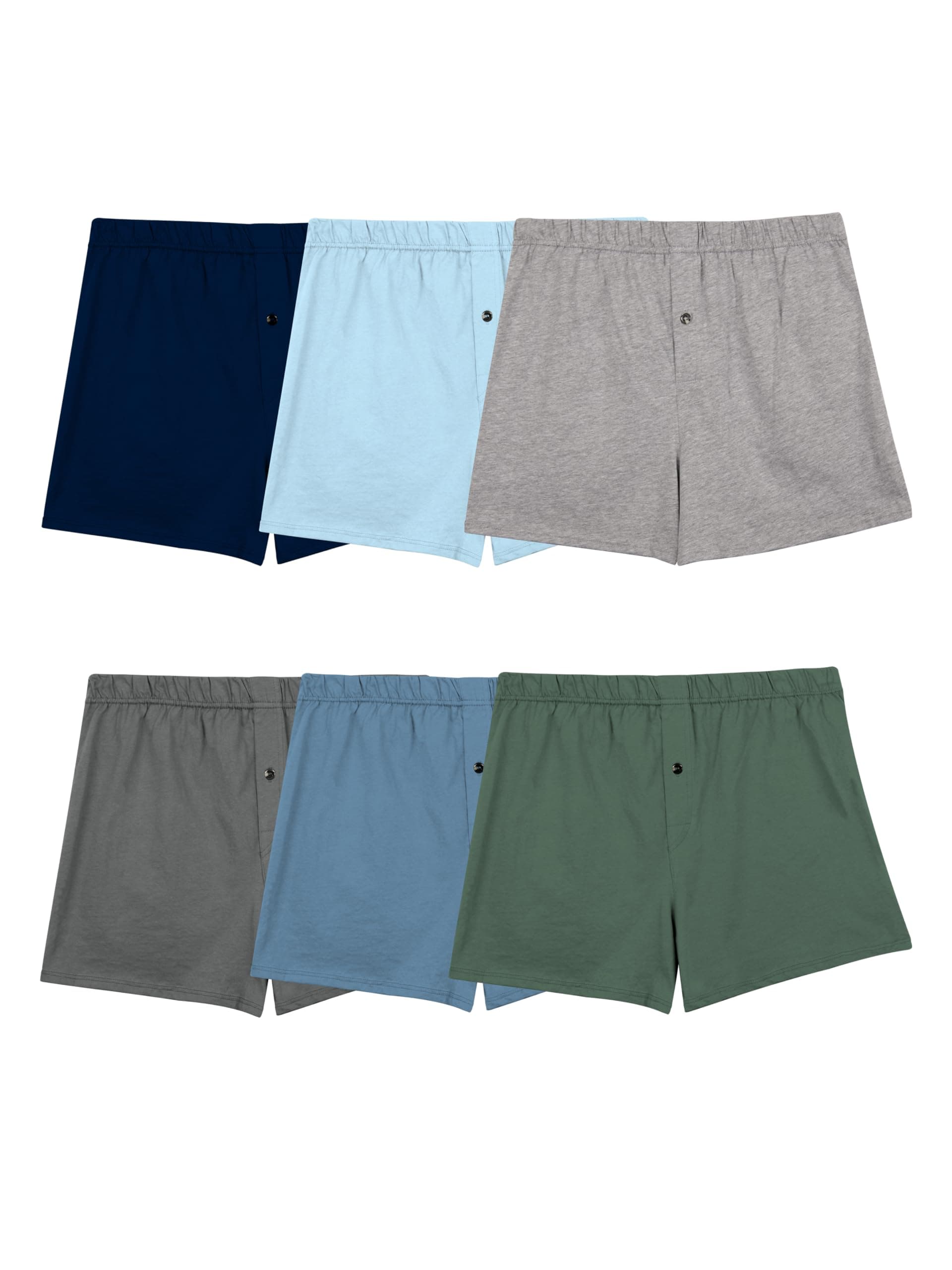 mens Tag-free Knit Boxer Shorts, Relaxed Fit, Moisture Wicking, Assorted Color Multipacks