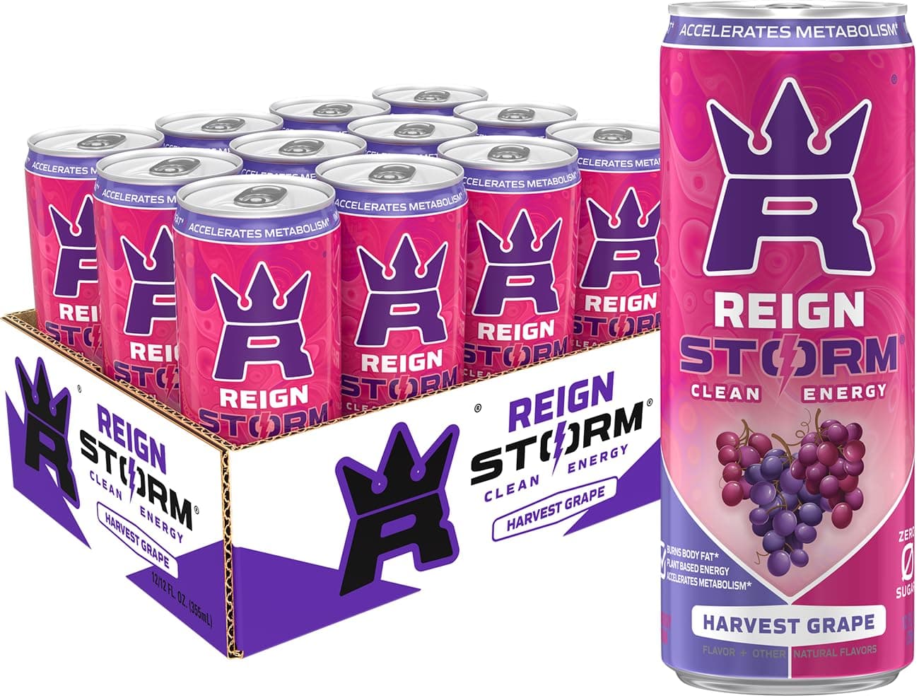 Storm, Harvest Grape, Fitness & Wellness Energy Drink, 12 Fl Oz | Pack of 12