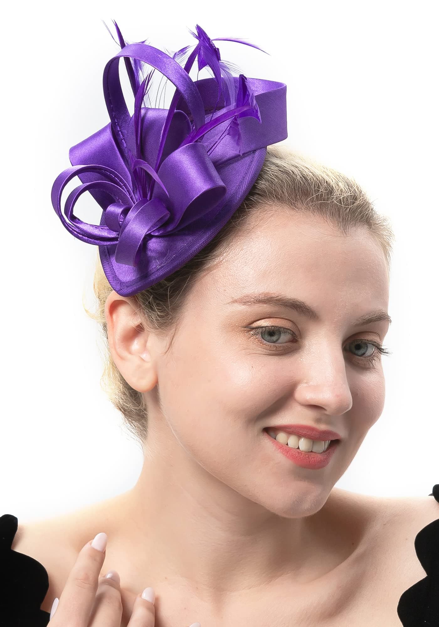 FELIZHOUSEFascinators for Women Tea Party Hat Headband Derby Wedding Church Bridal Cocktail Feathers Hair Clip