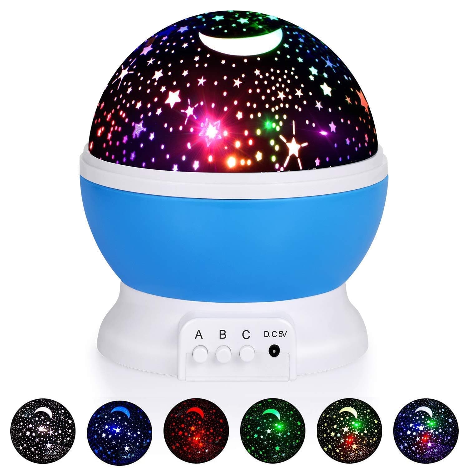 Star Master Night Lamp Galaxy Projector For Bedroom - 360 Degree Rotating Colorful Led Light For Kids Ceiling - Plastic, Multicolor