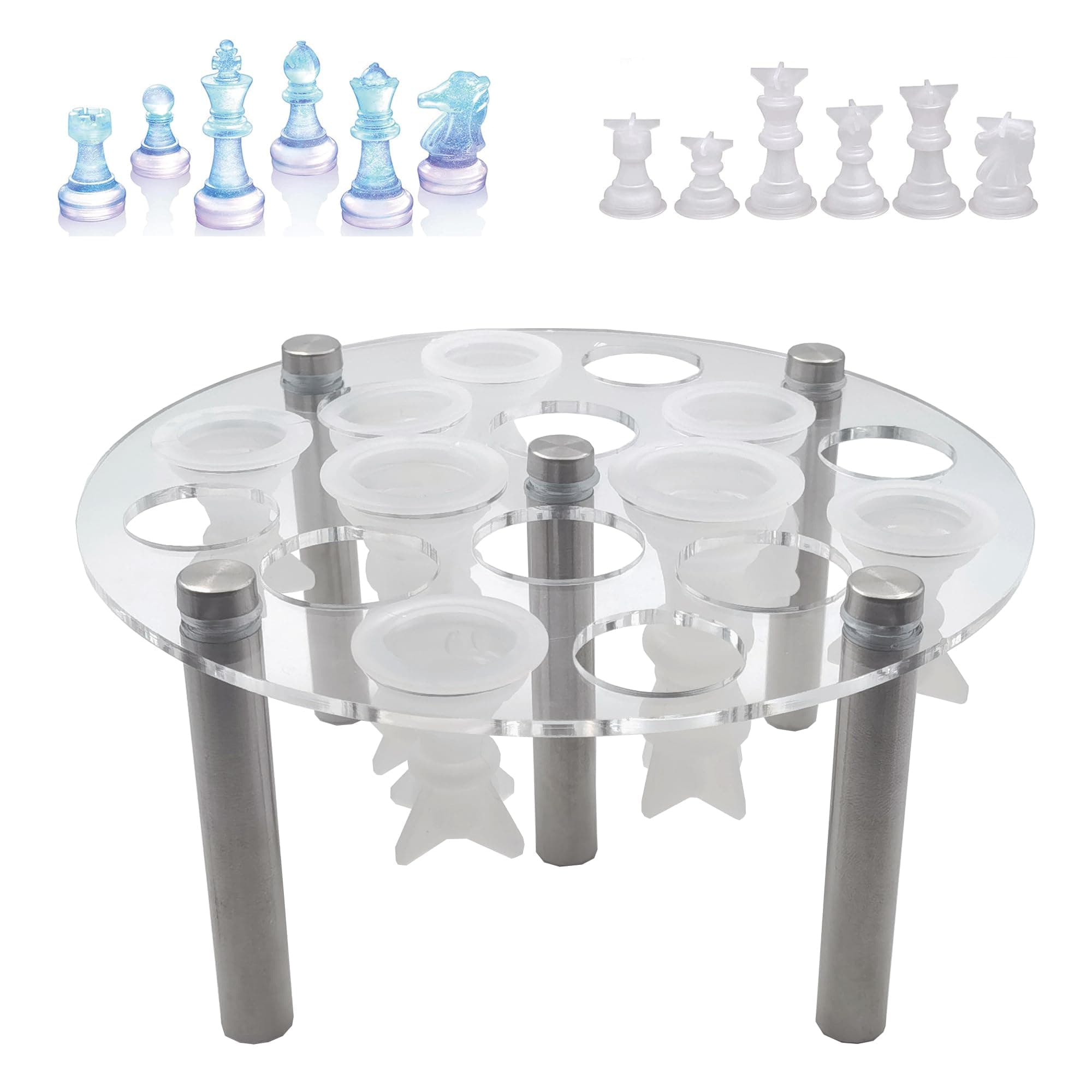 - Chess Piece Holder，for DIY Resin Chess Mold Holder，Silicone Mold Accessory Set for Making Game Kits 6 x 3 x 6 inches