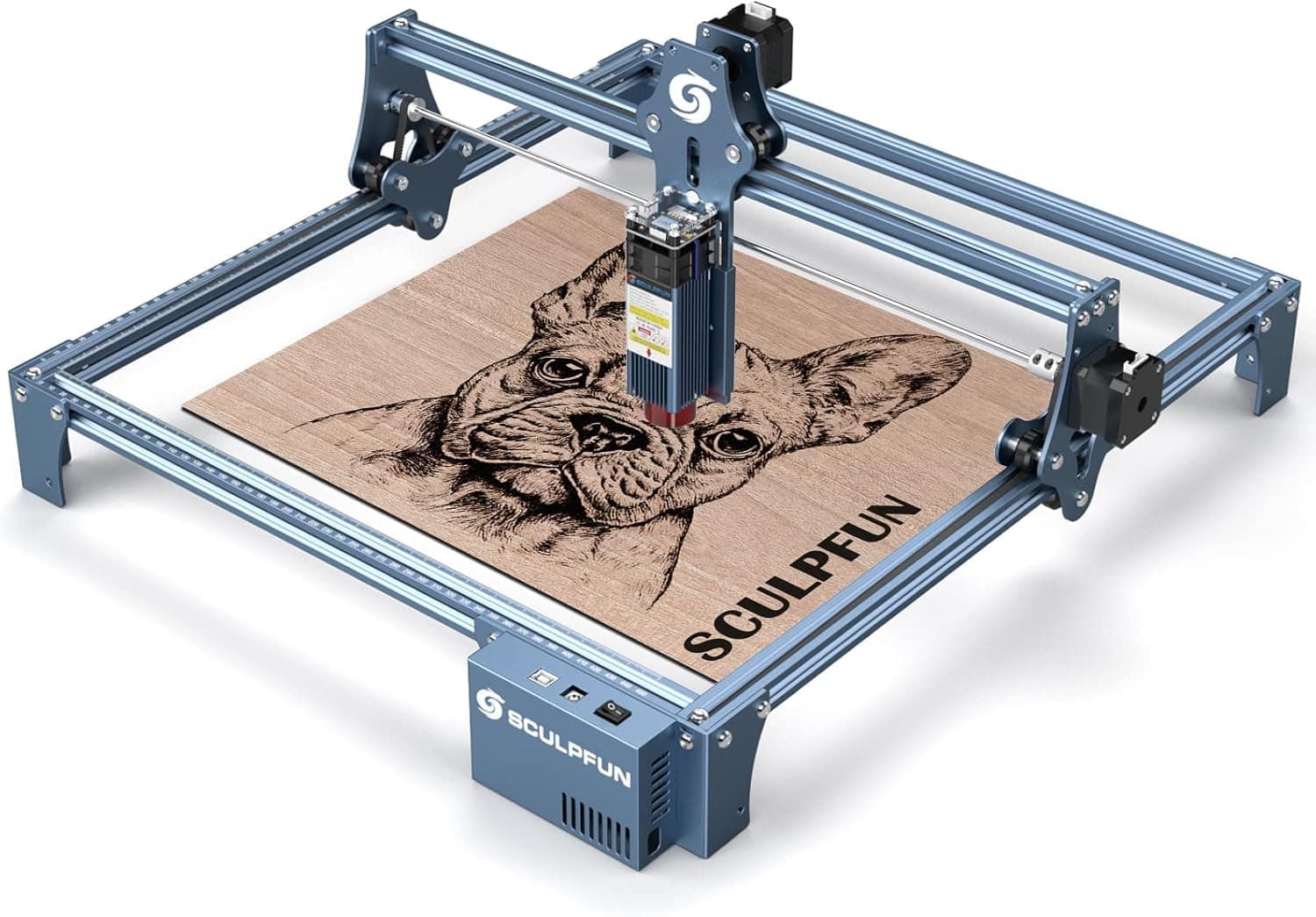 SCULPFUN S9 Laser Engraver, High Precision CNC Laser Cutting 90W Effect and Engraving Machine, 15mm Wood Depth Cutting, 0.05mm Ultra Fine Compression Point Cutter