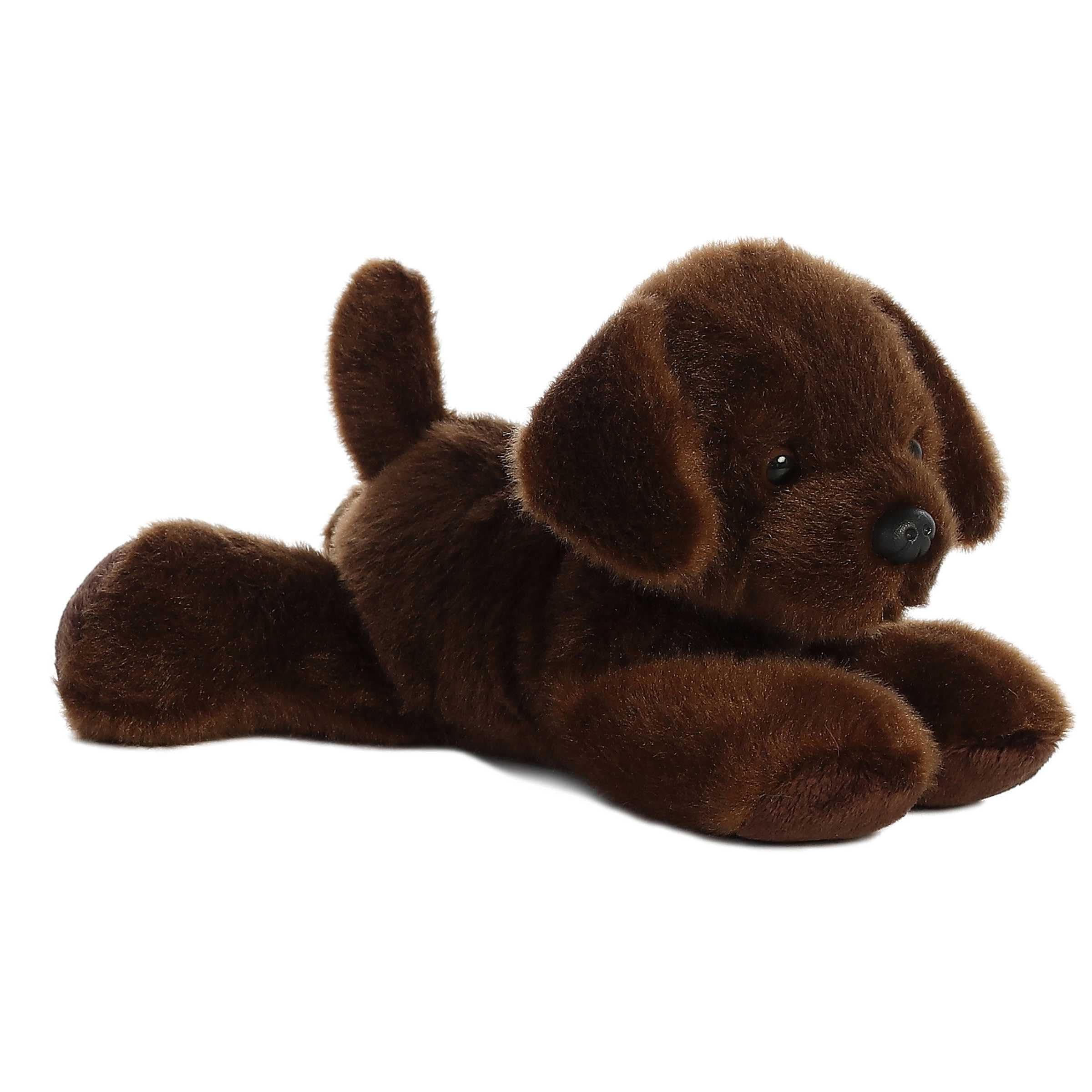 Nixeus Aurora - Lil' Lucky Chocolate Labrador Plush Puppet, 8" Brown Dog, Suitable for All Ages