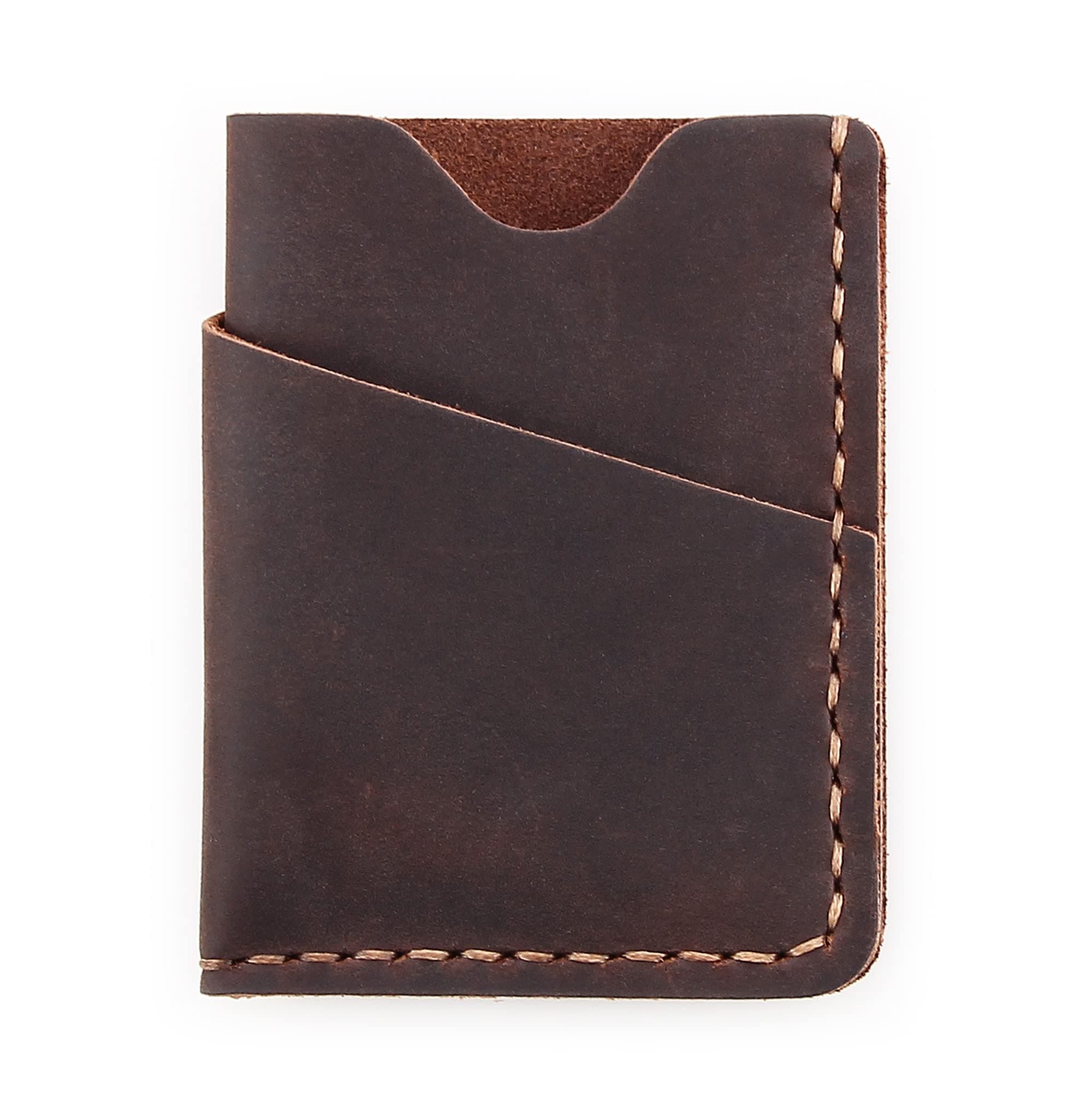 Minimalist Slim Handmade Leather Wallet Card Holder for Men and Women