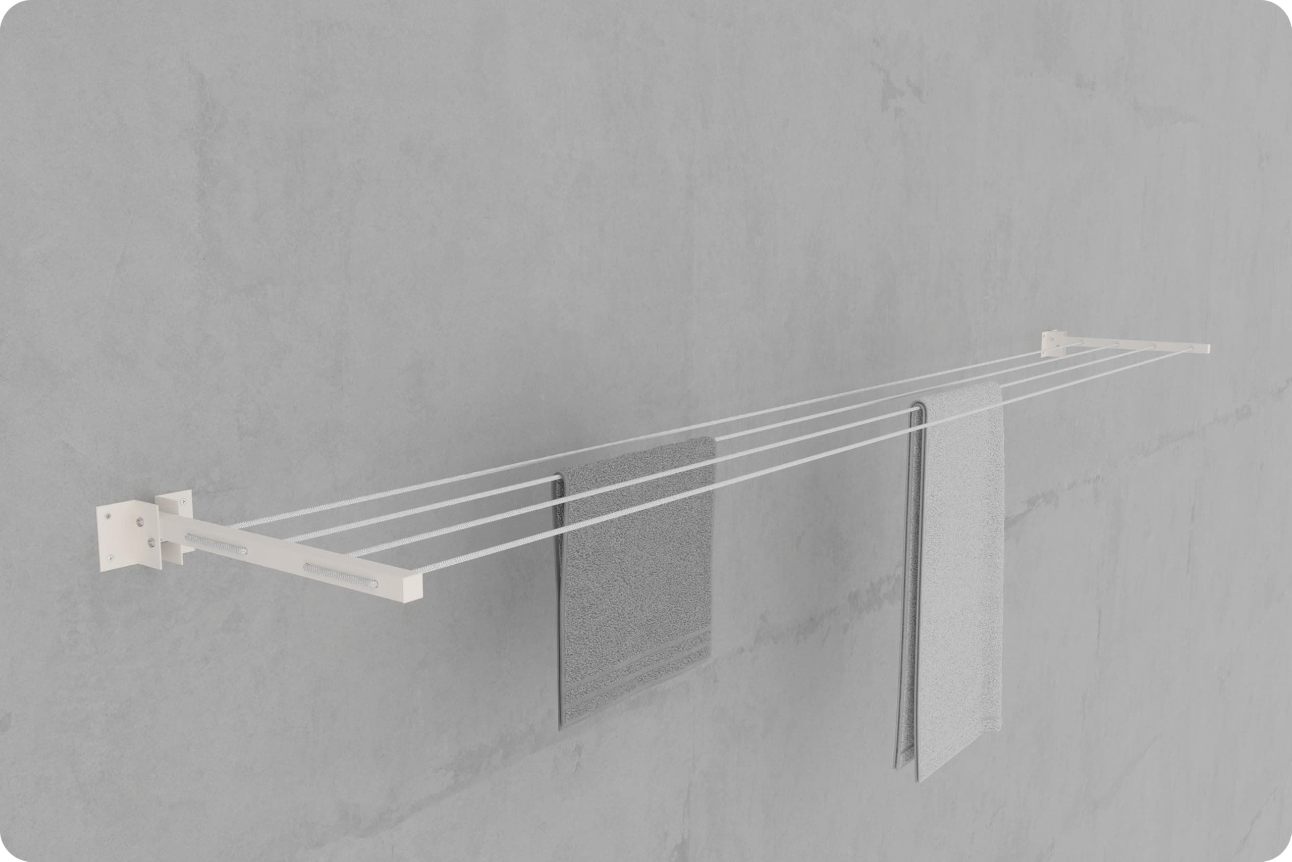 Amiraj Powder Coated Metal Cloth Drying Stand Foldable for Wall Mounted/Cloth Drying Rack/Clothes Hanger for Home Or Balcony with 40 Feet Rope and Fasteners Set