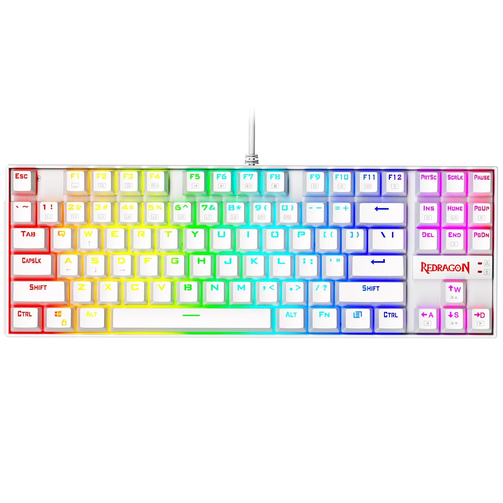 Redragon Kumara White, Wired Mechanical Keyboard, Rgb