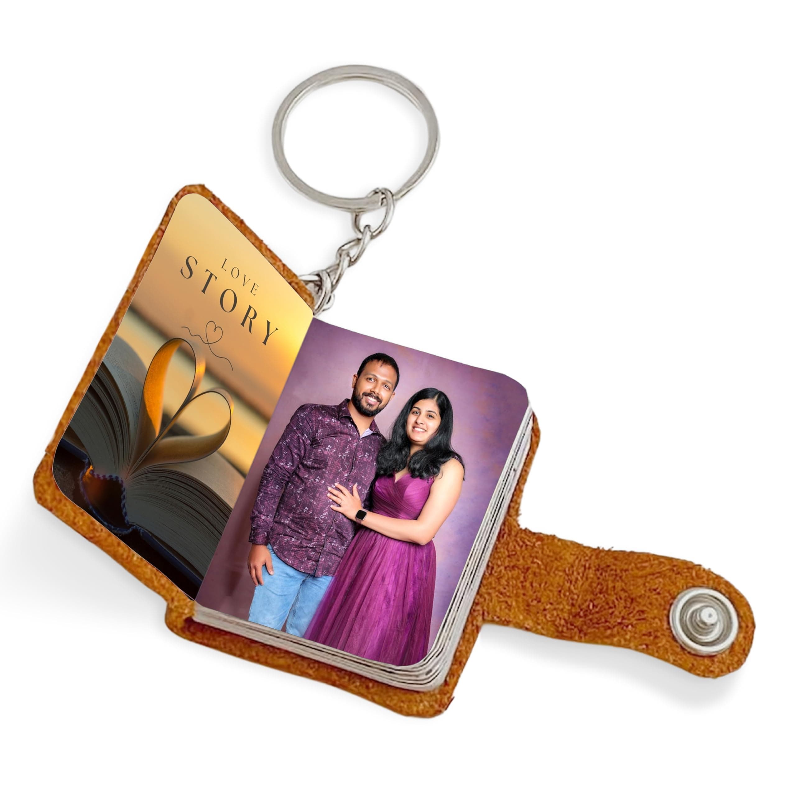 “Cherished Moments Keychain with mini Album - Ideal for Valentine’s, Anniversaries, & Family Celebrations - with 12-23 Photo's