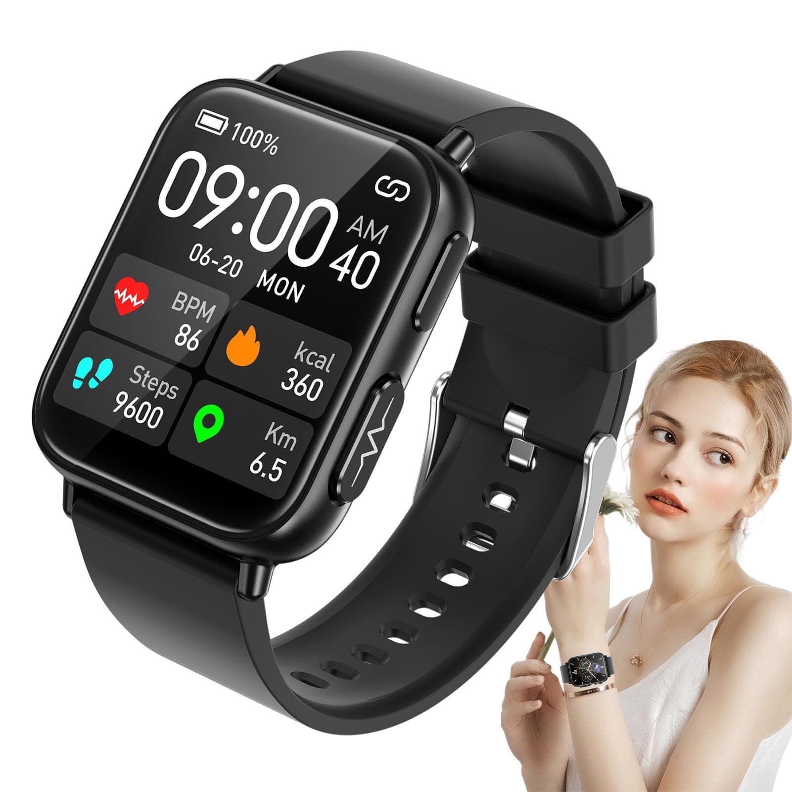 Blood Glucose Watch For Diabetics - Tk10 Ecg Non-Invasive Test Smart Watch,Wearable Monitor With 1.9 Inch Full Touchscreen, Fashionable Smartwatch Heart Rate