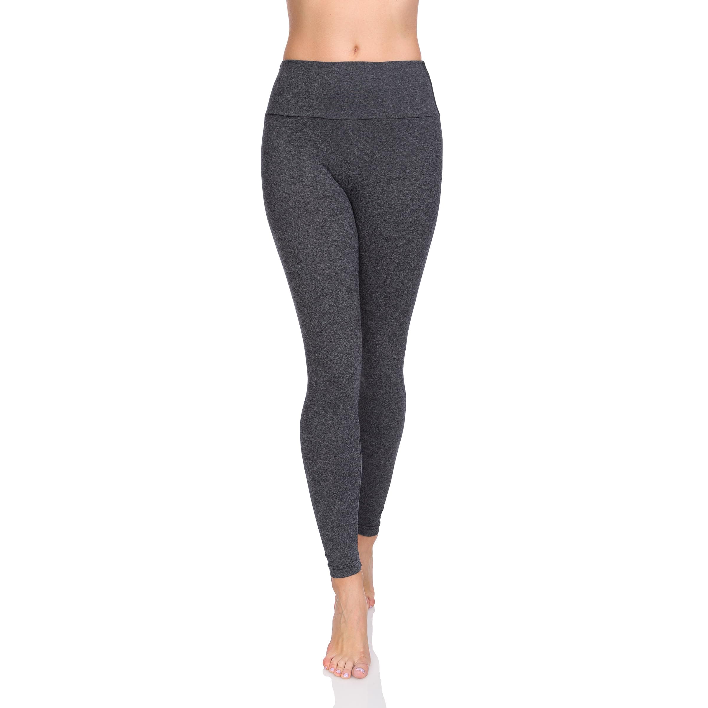 Leggings 95% Cotton Womens Leggings High Waist Leggings Full Length Ladies High Waisted Leggings Tummy Control Lady Legging Stretchy Pants Free Time Relax Walking