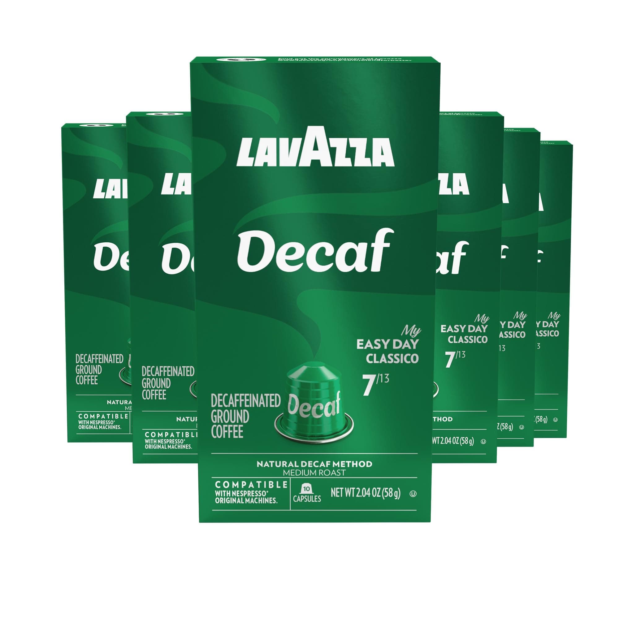 Lavazza Espresso Maestro Decaf (DEK) Aluminum Capsules Compatible with Nespresso* Original Machines, Medium Espresso Roast, Arabica and Robusta Blend (60 Capsules)