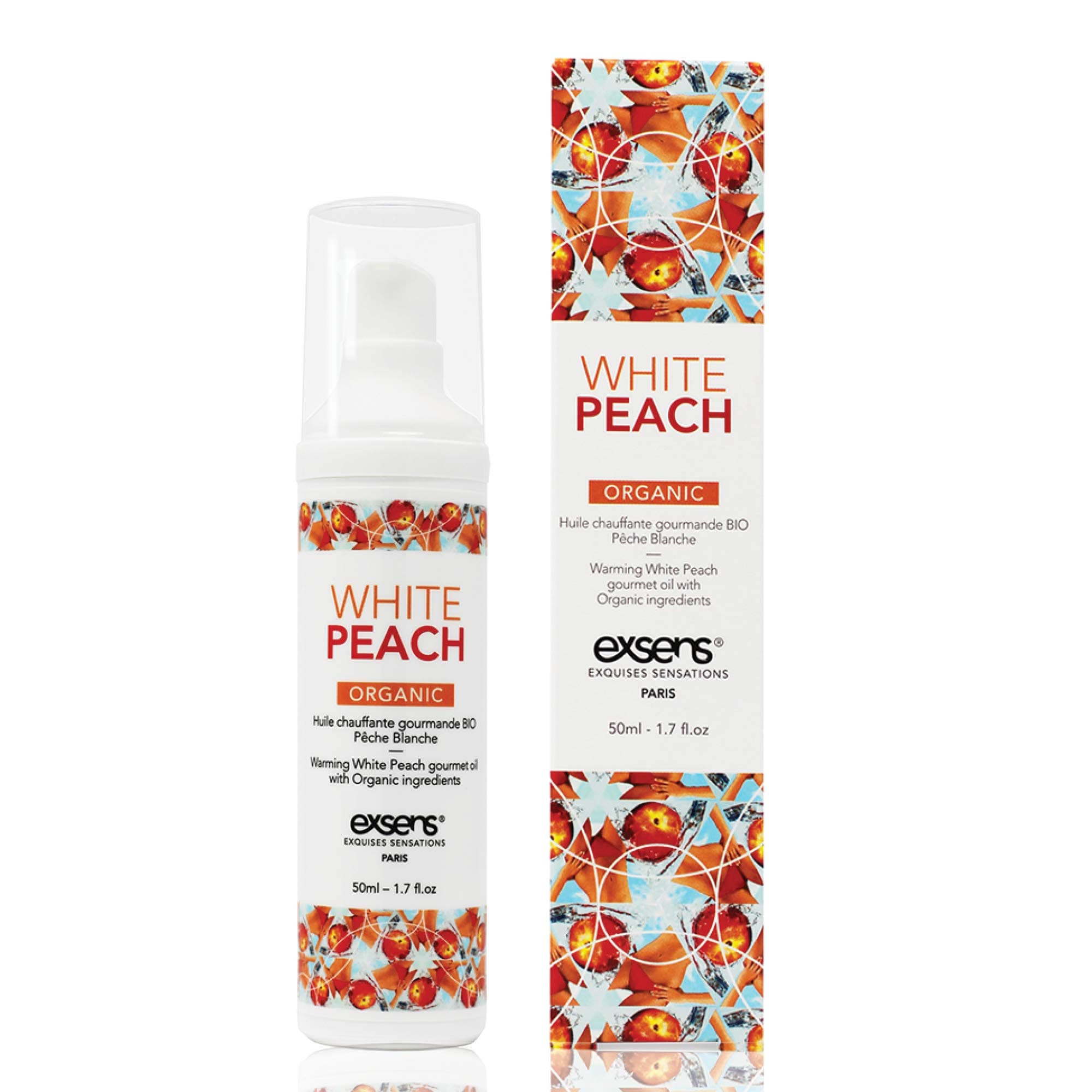 Exsens Warming Massage Oil, 1.7 fl.oz (50 mL), Organic White Peach