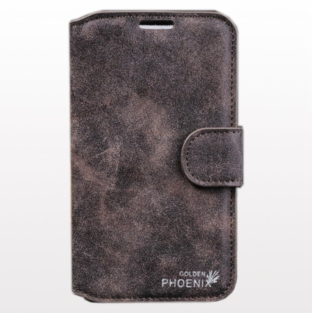 X1pc Golden Phoenix Original Genuine Retro Design Cowhide Leather Card Wallet Flip Stand Case Cover for Samsung Galaxy Note 2 N7100 (gray)