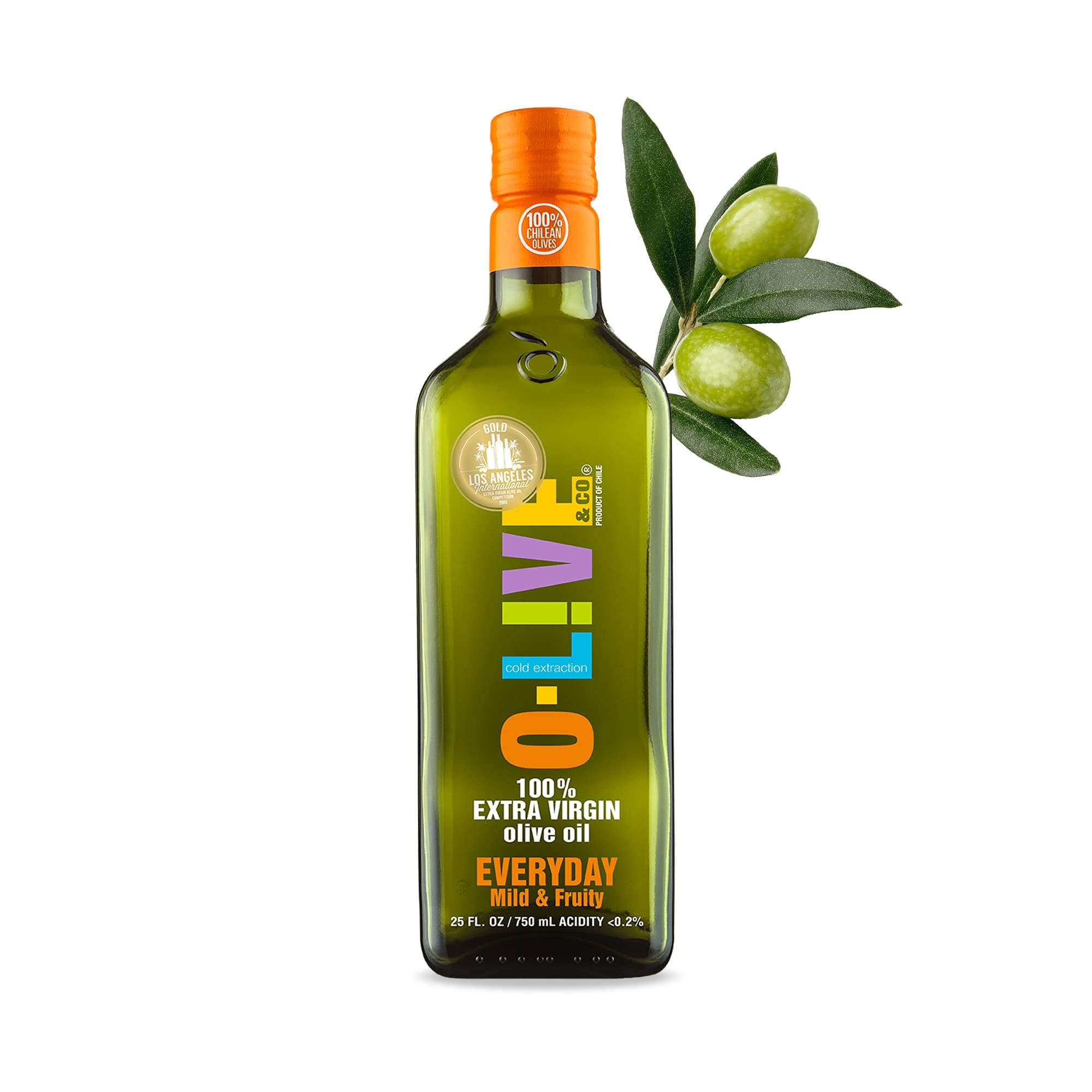 Extra Virgin Olive Oil - Smooth Mild and Fruity Flavor - First Cold Pressed - Estate Grown and Bottled - Perfect for Baking & More - NON-GMO - Kosher - Gluten Free - 25fl oz (750ml)