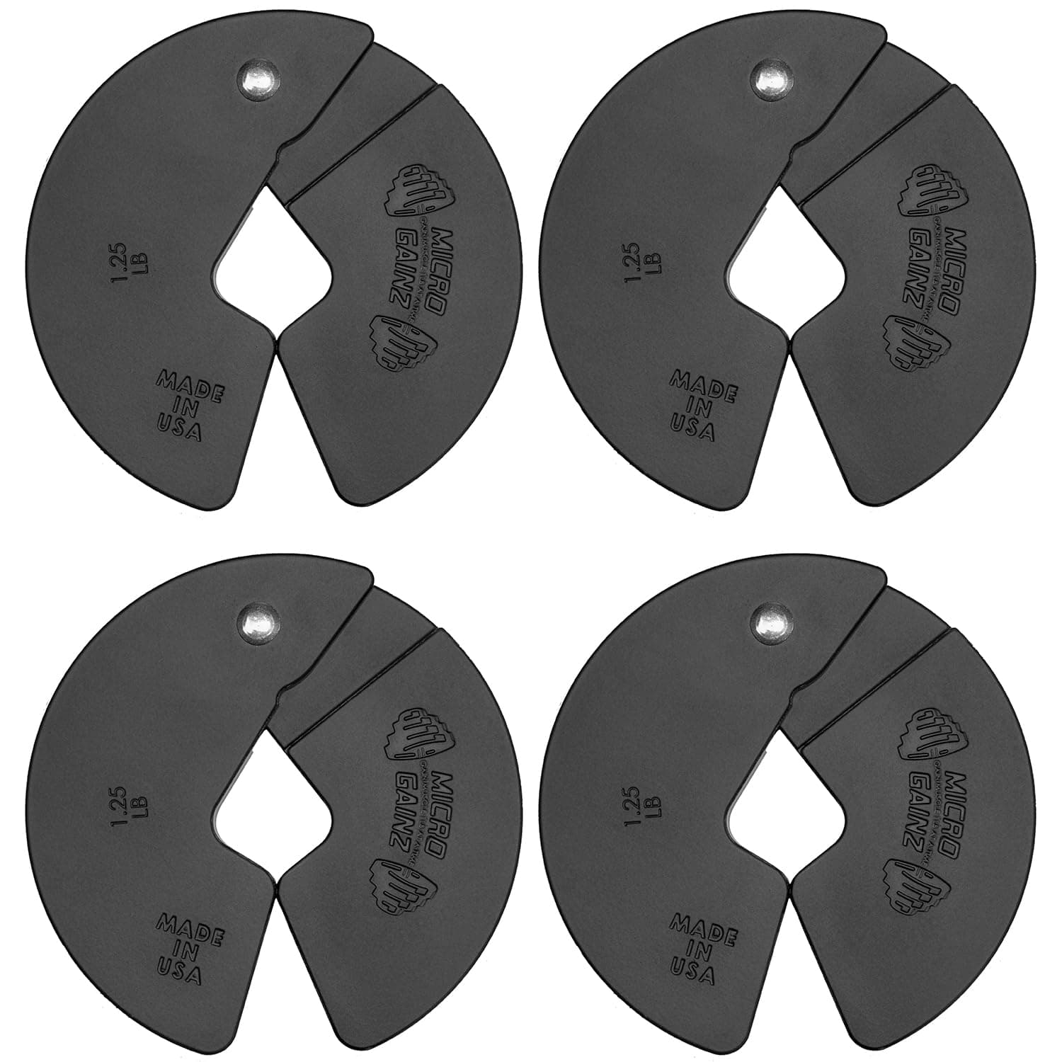Micro Gainz NEW 1.25LB Dumbbell Fractional Weight Plates 2 or 4 Piece- Designed for Dumbbell Training and Micro Loading, Made in USA