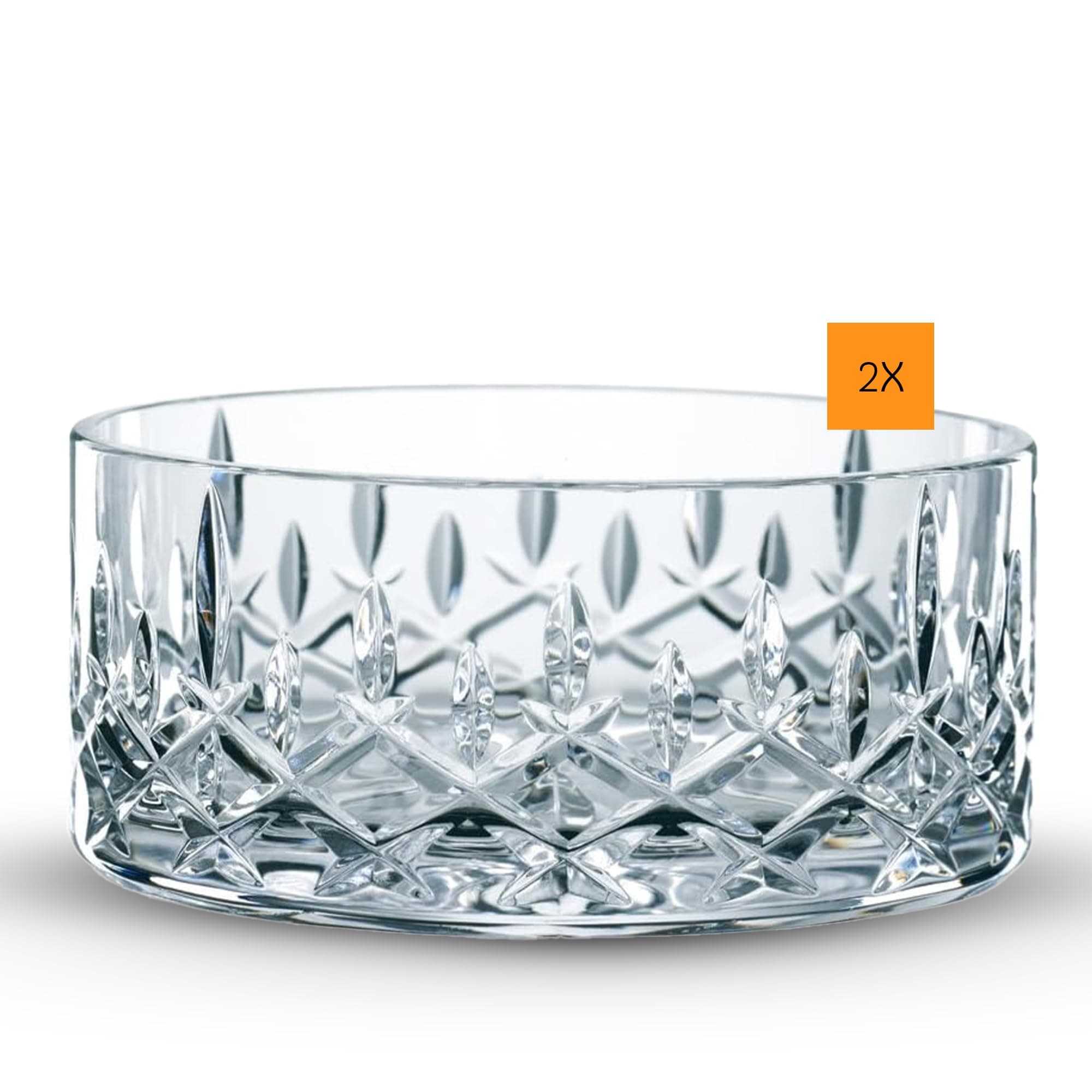 Nachtmann Noblesse Bowl | Set of 2 Catchall Bowls for Nuts Candy or Keys | 4.5 Inch made of Clear Crystal Glass | for Coffee Table, Mantle or Home Décor | Dishwasher Safe