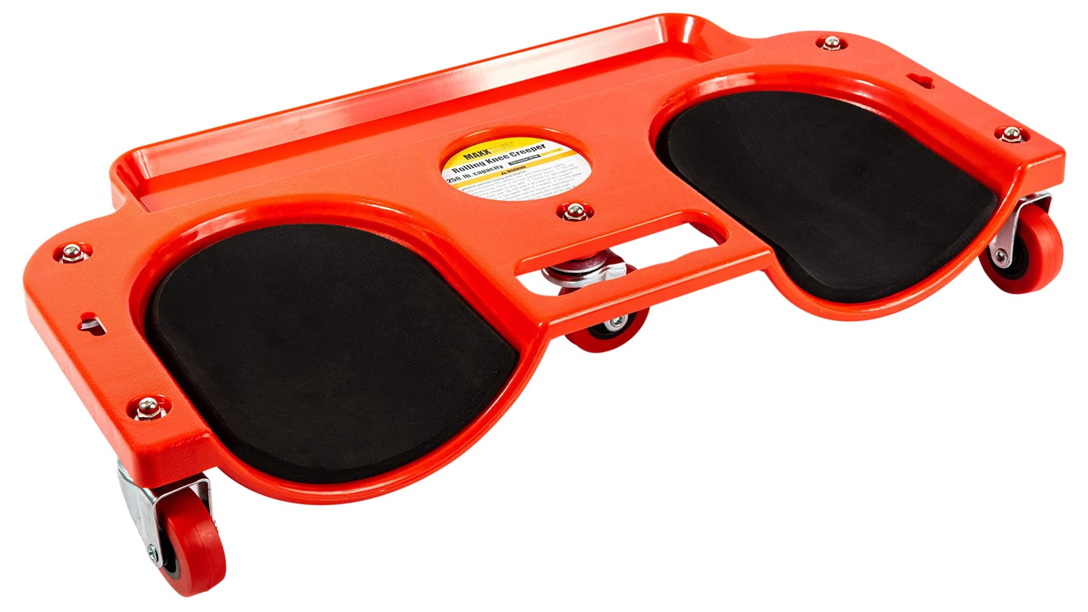 MaxxHaul 80748 Rolling Knee Creeper/Pads ABS High-Impact Frame, 5 Swivel Castors, Tool Tray Holder