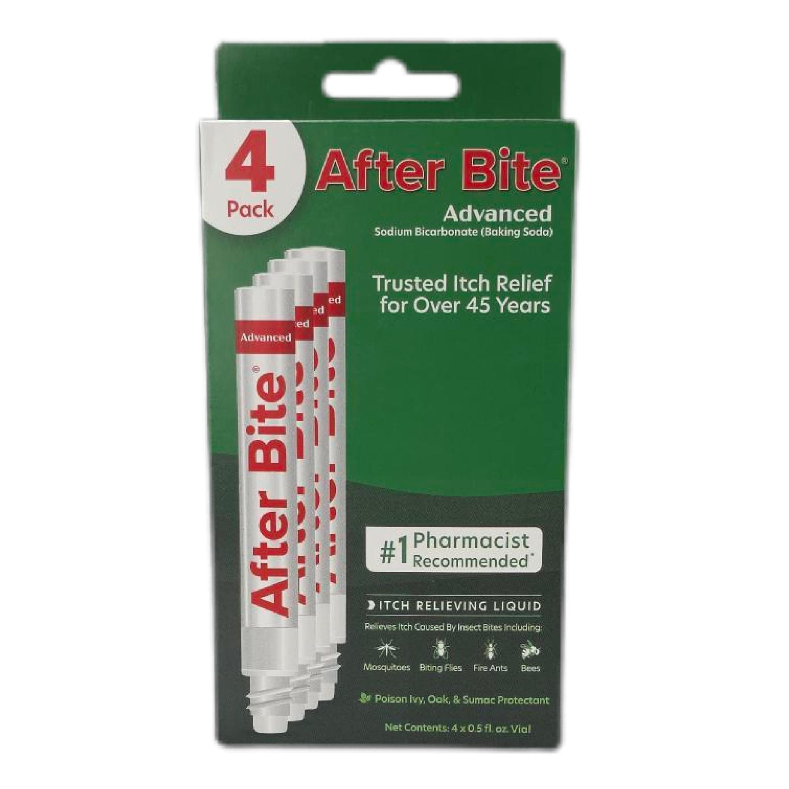 Advanced Formula - Bug Bite Itch Relief with Sodium Bicarbonate - Ideal for Mosquito Bites, Fire Ant Bites, Bees & More - Portable Pen Applicator - 0.5 oz (4 Pack)