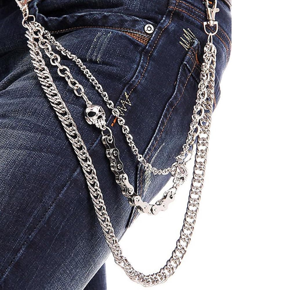 BOMPOW Trouser Keychain for Halloween Costumes Wallet Key Chains Gothic Rock Chain