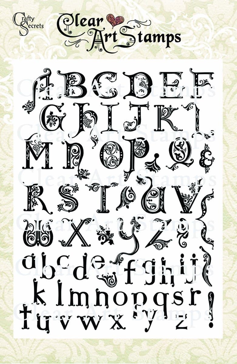 Crafty Secrets Large Art Stamp, Artsy Alphabet, Clear
