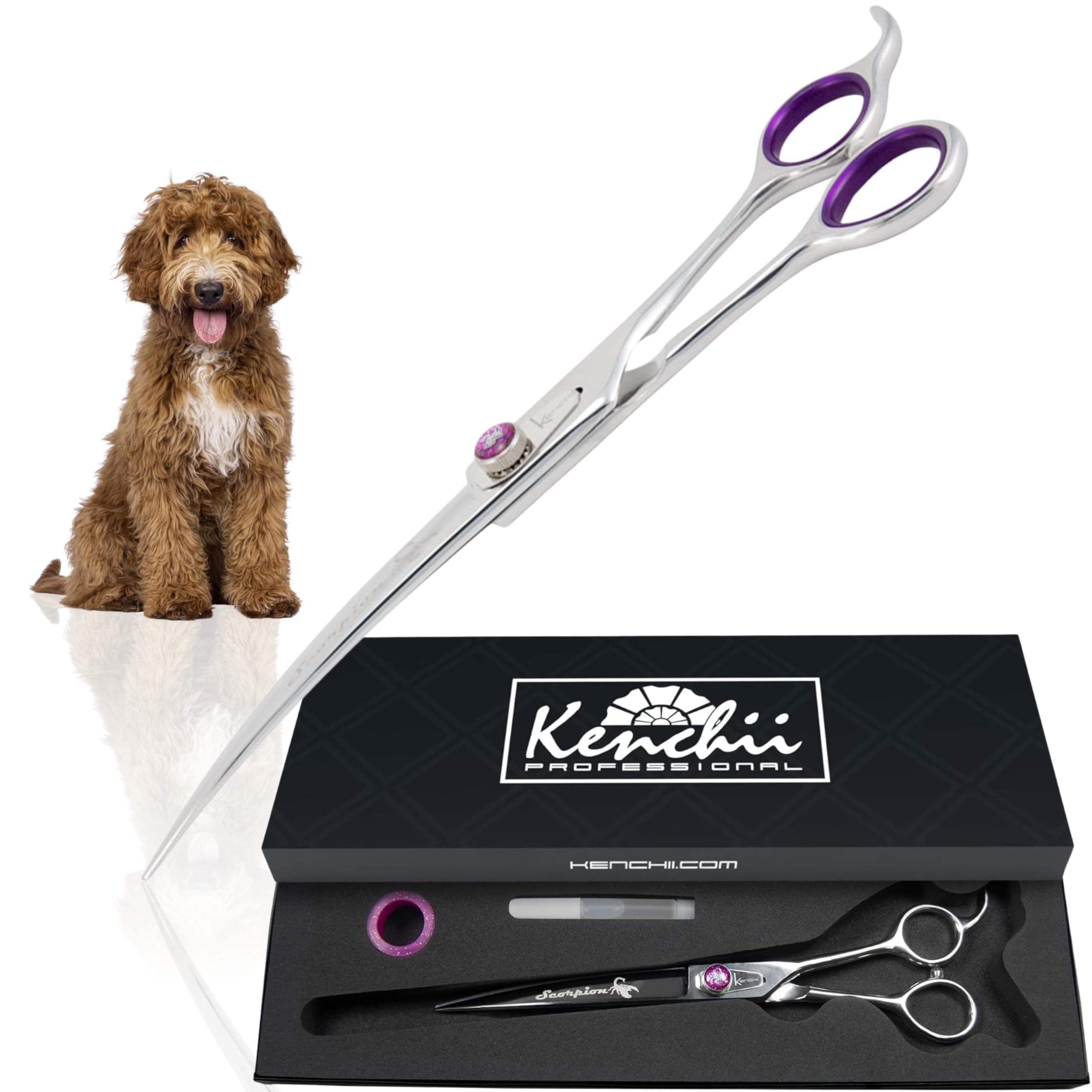 Scorpion KESC8C Level-1 8 Inch Curved Even Handle Scissor - Silver