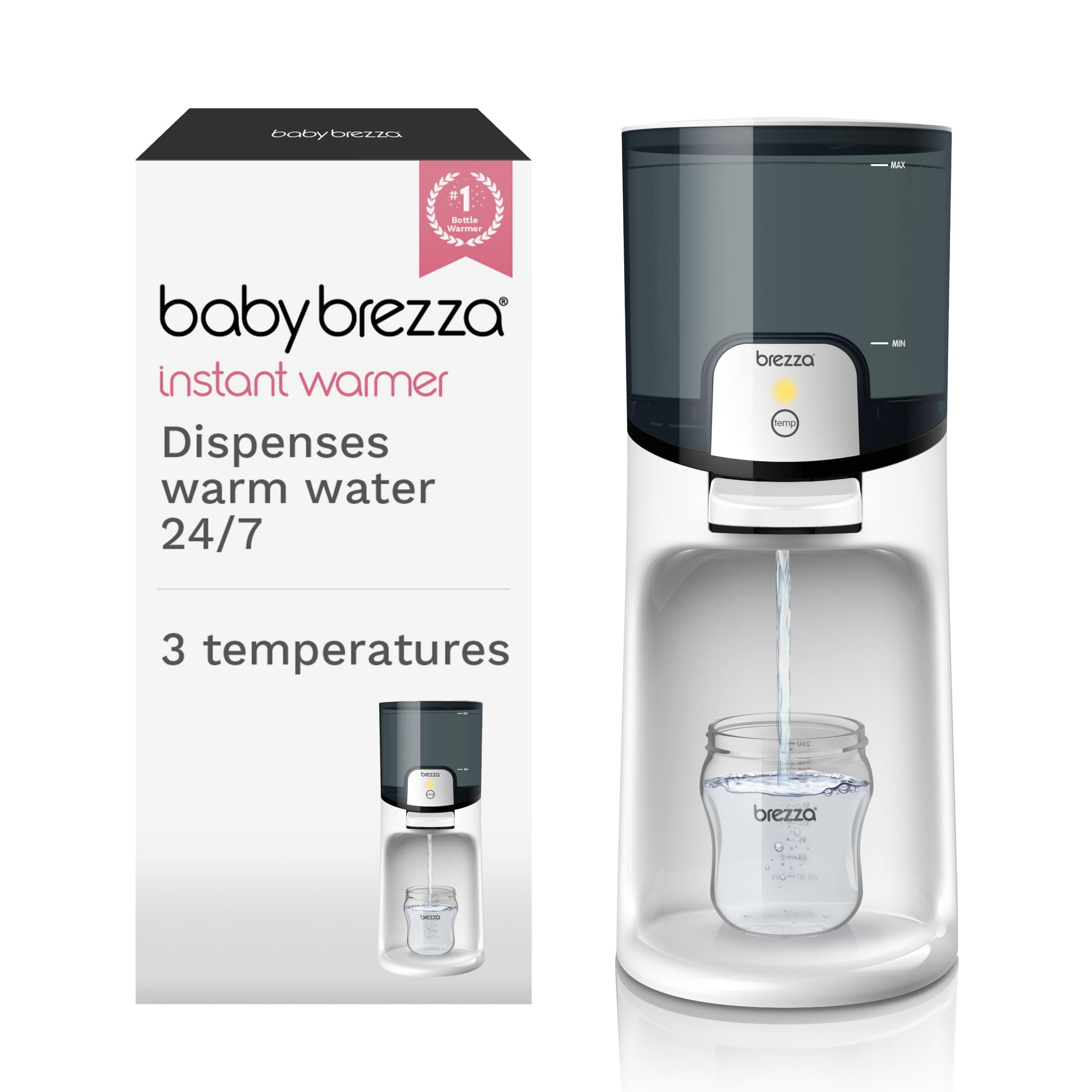 Baby Brezza Instant Warmer – Instantly Dispense Warm Water at Perfect Bottle Temperature - Traditional Replacement - Fast Formula Bottles 24/7 3 Temperatures, White, 1 Count (Pack of 1)
