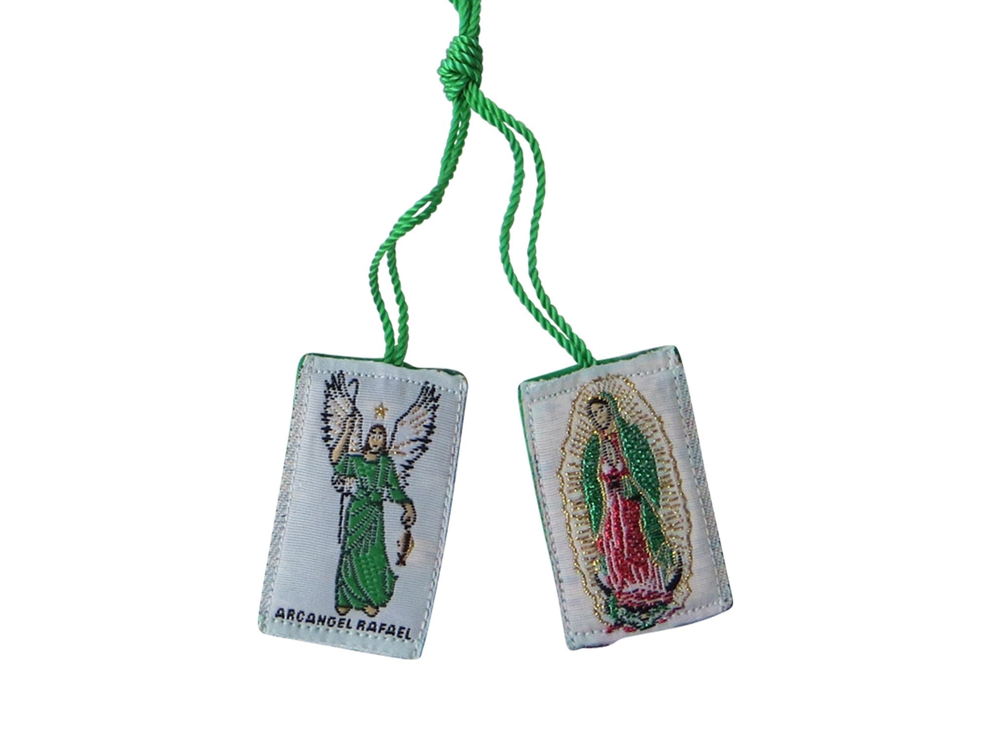 Angelitos de Mexico Saint Raphael Archangel Angel Green Scapular Escapulario San Rafael
