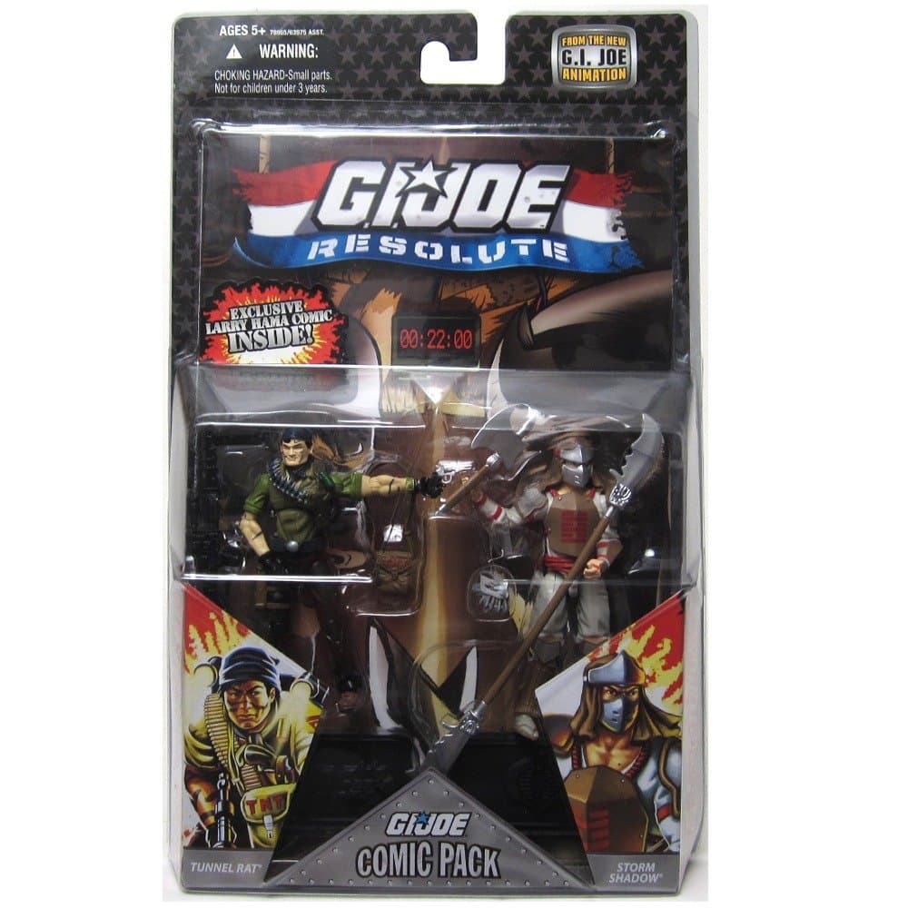 G. I. Joe G.I. Joe Hasbro 25Th Anniversary 3 3/4 Wave 8 Action Figures Comic Book 2Pack Tunnel Rat Vs. Storm Shadow