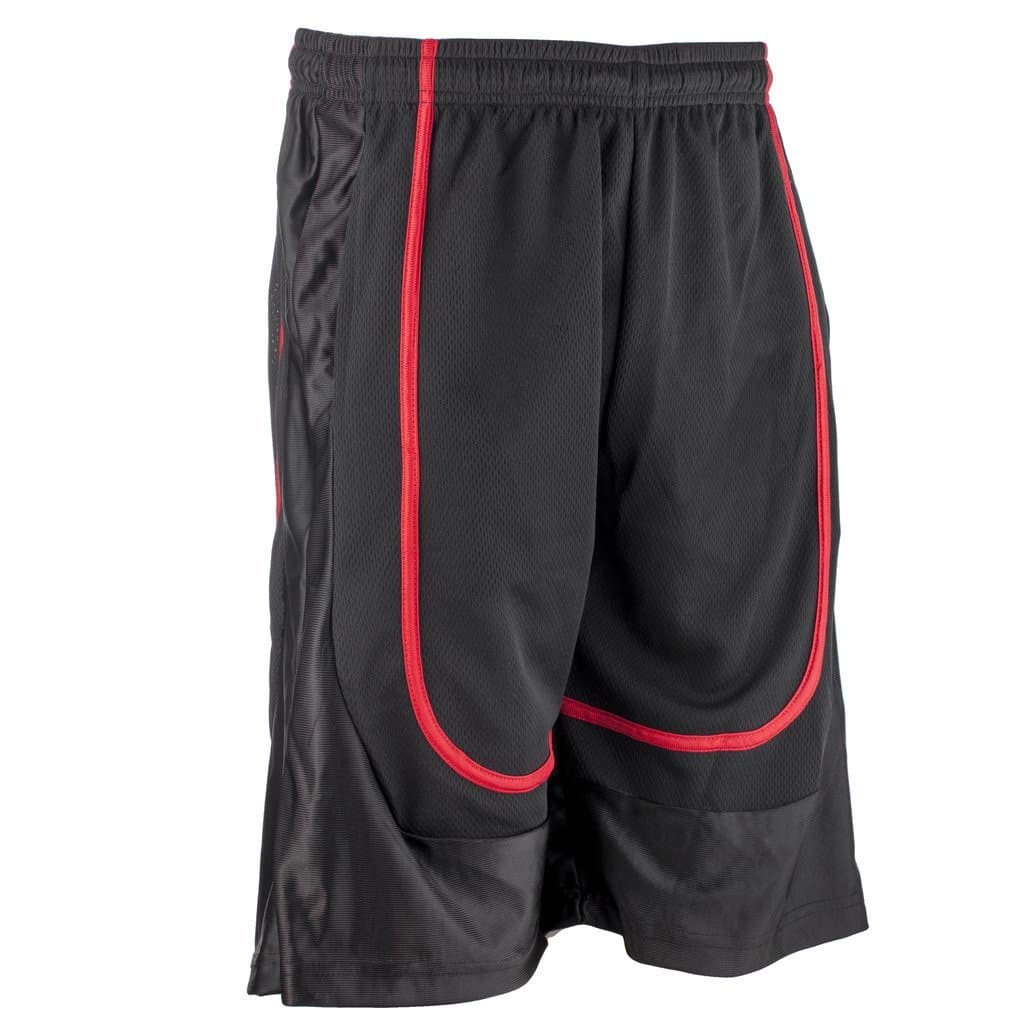 Better Wear Basketball Shorts for Men XL Black/Red Stripe