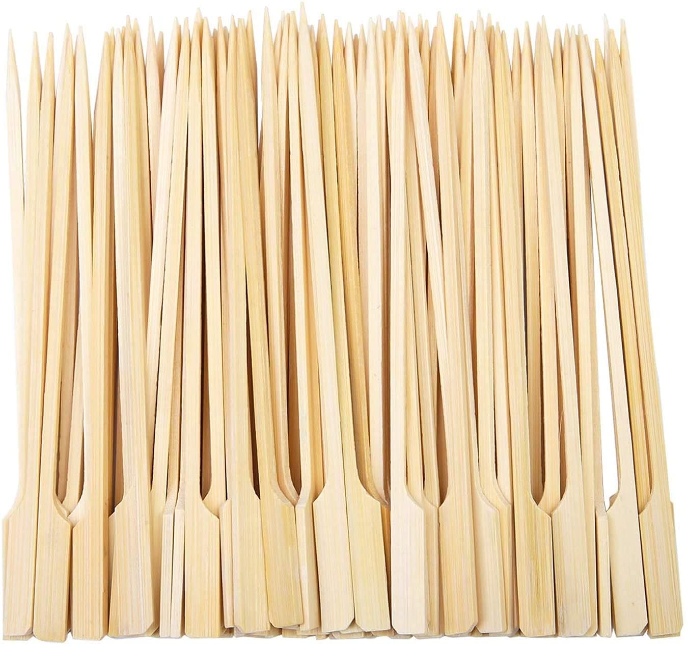 KitchencookshopPaddle Skewers100 Pieces Bamboo Barbecue Bamboo Skewers Cocktail Sticks for Barbeque, Kebabs, Burgers, Cocktails, Buffets Party (30cm)