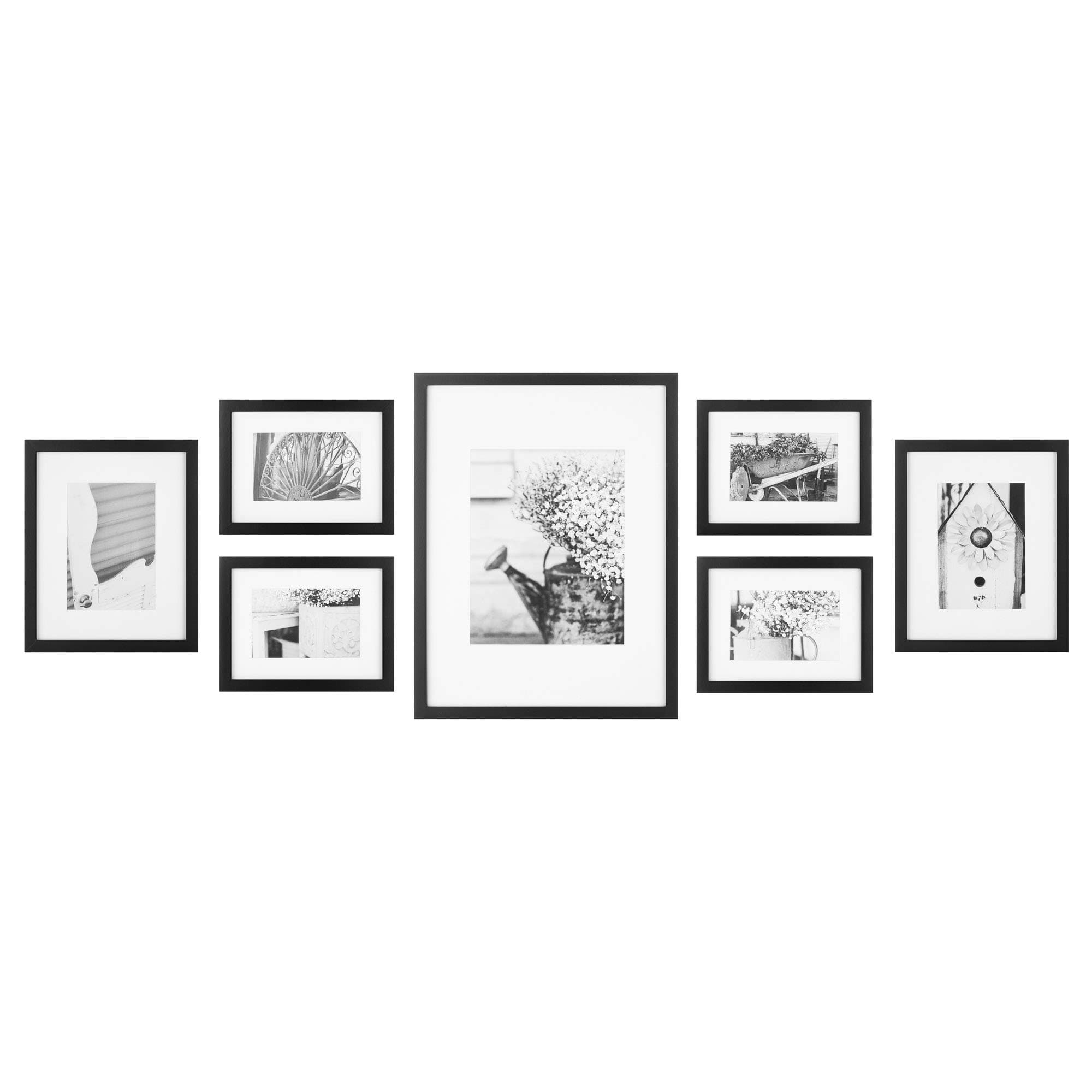 GALLERY PERFECTGallery Wall Kit, Wood, Black, 7 Piece