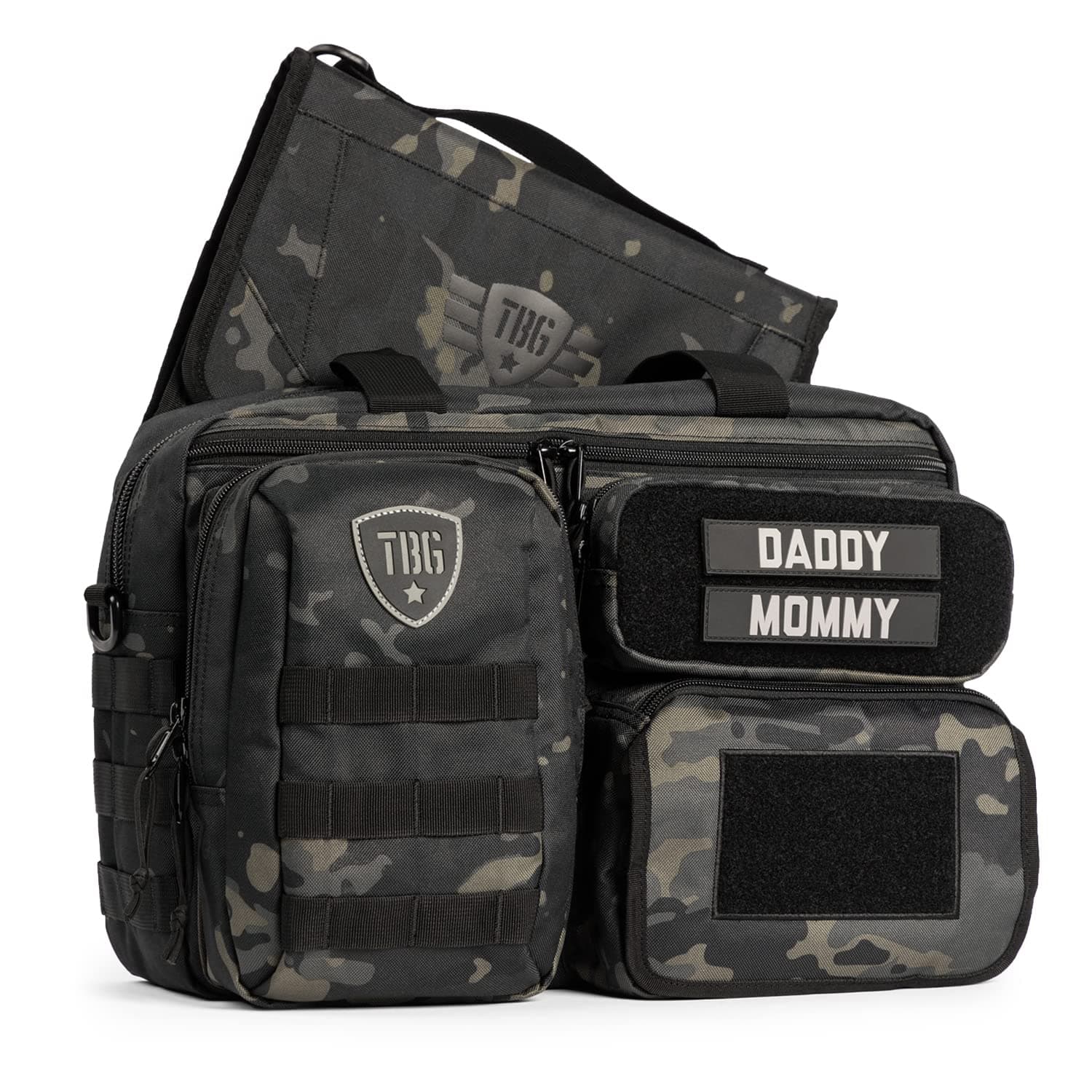 Tactical Baby Gear Deuce 2.0 Tactical Diaper Bag with Changing Mat (Black Camo)