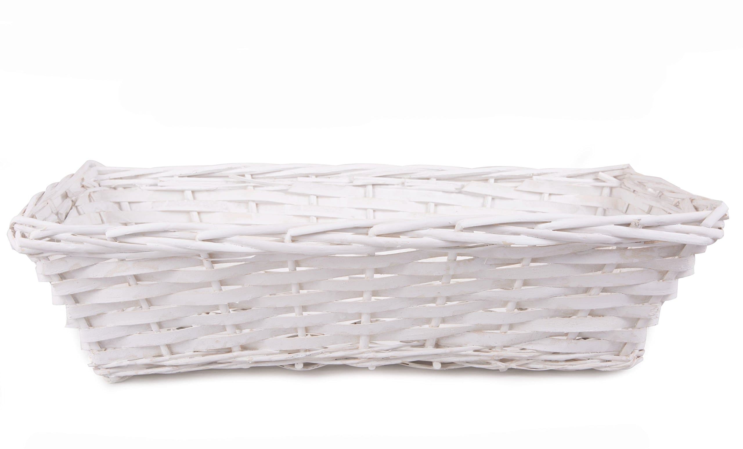 Pure White Wicker Trays Hampers Gift Package Collection Display Basket (10 pcs)