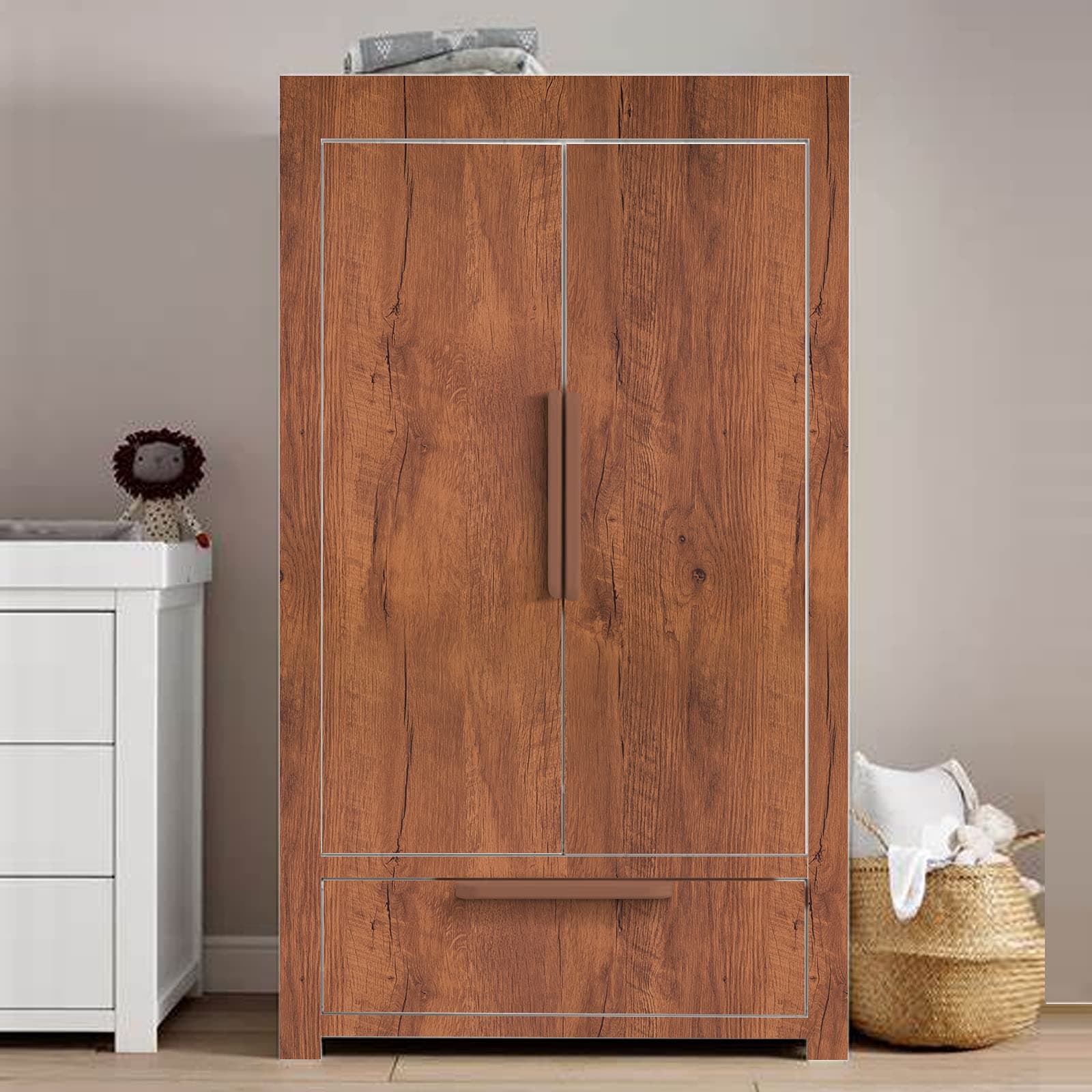 Decoroom Red Sticky Back Plastic Paper Self Adhesive 10X100cm Peel and Stick Wallpaper Vinyl Film Roll Covering Wardrobes Drawers Bedroom Living Room Removable DIY Refurbished Furniture Stickers