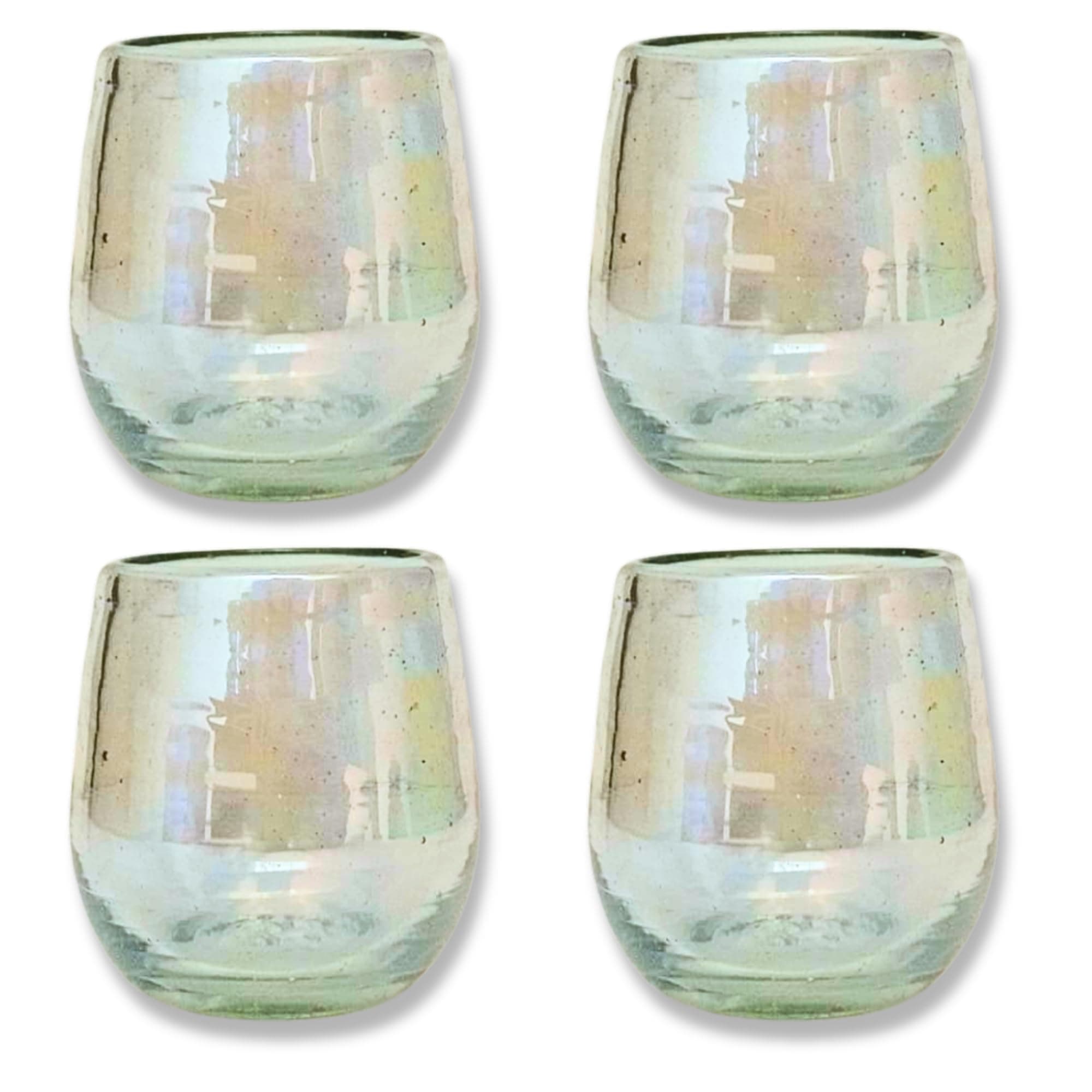 Mexican Barrel Shot Glasses, Hand Blown Tequila Set, Unique Barrel-Shaped Glasses (Crystal)