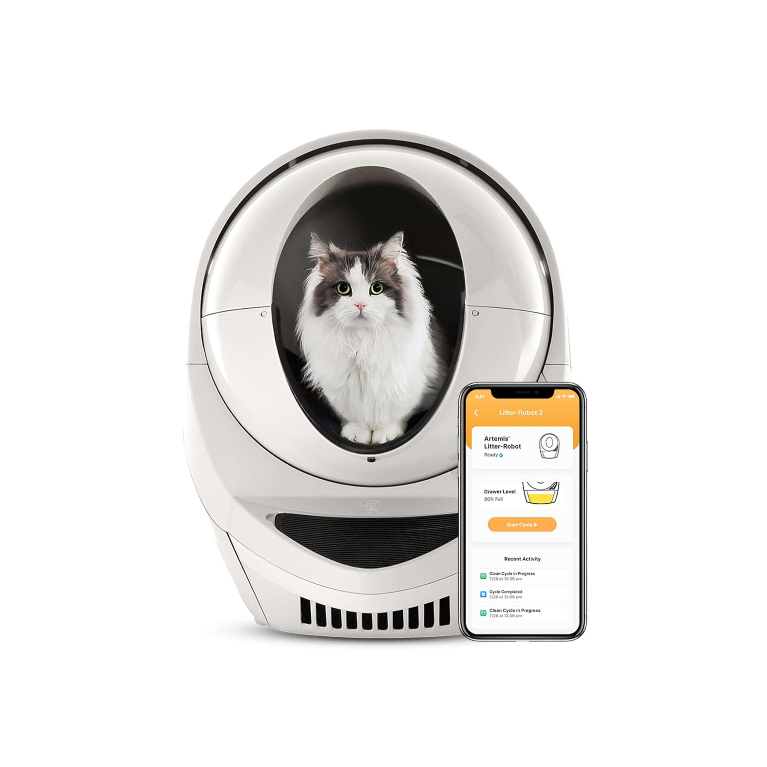 Litter-Robot 3 Connect by Whisker, Beige - Automatic, Self-Cleaning Cat Litter Box, Helps Reduce Litter Box Odors, Works with Almost Any Clumping Litter, WhiskerCare 1-Year Warranty