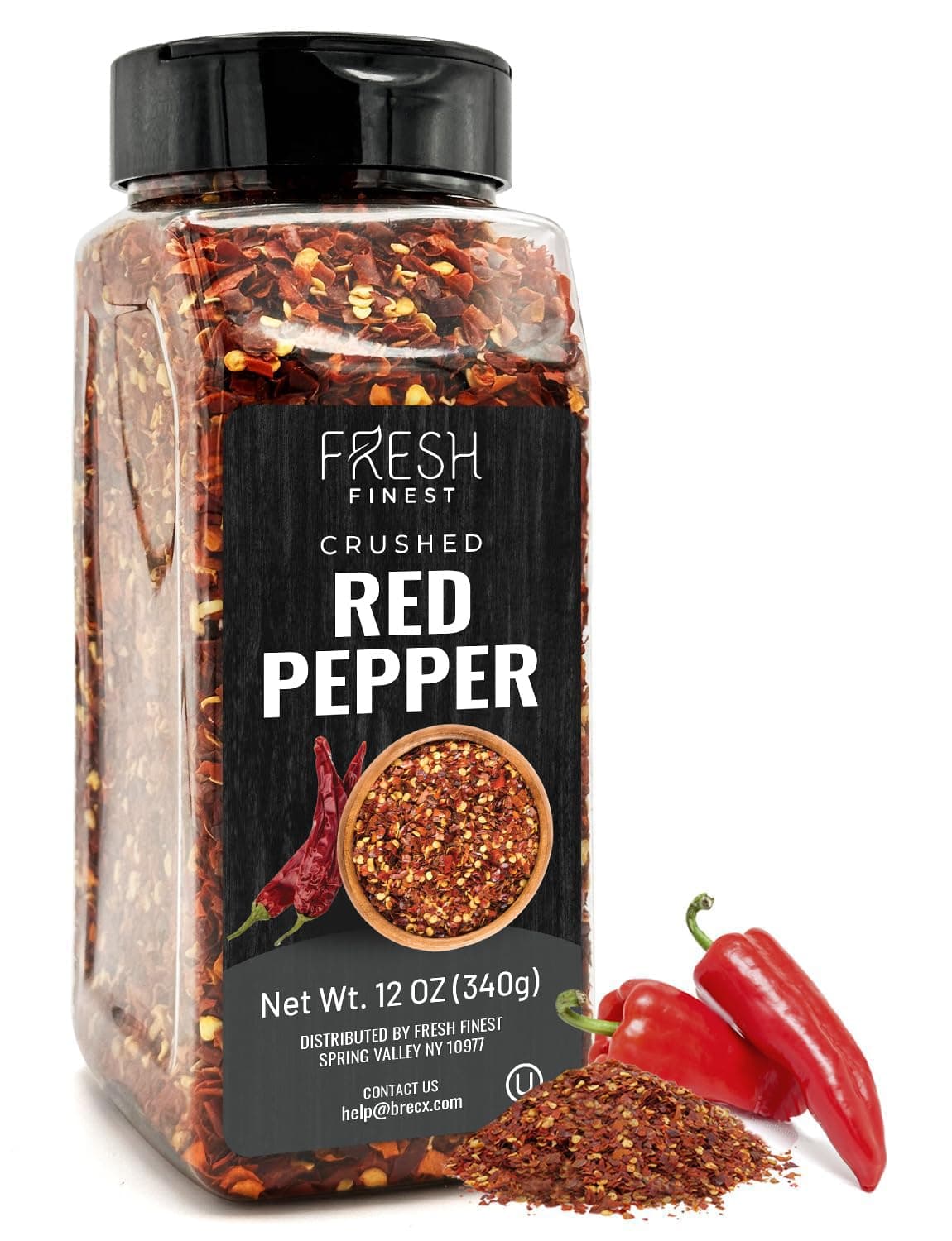 Crushed Red Pepper – 12oz – Chili Pepper Flakes for Pizza Dough, Sauces, Marinades – No Preservatives or Fillers – Pungent Spicy Taste