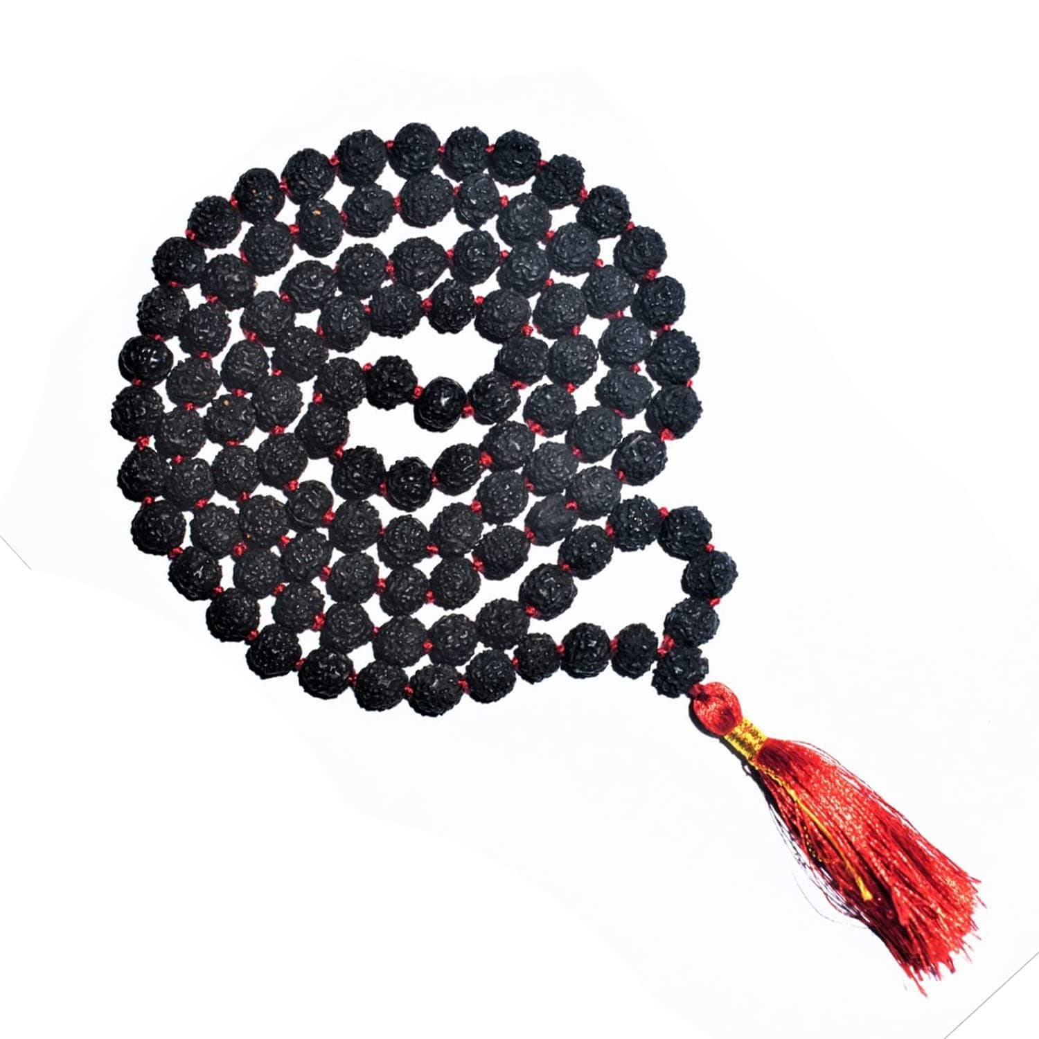 5 Mukhi Rudraksha Mala Black 108 Beads Dipped in Oil and Herbs (Mantra Siddha) 6 to 18 MM (7)