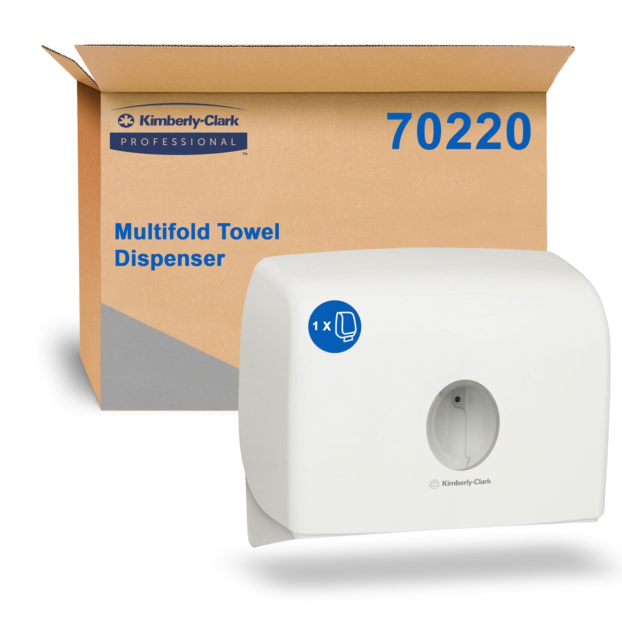 Kimberly-Clark Aquarius Multi Fold Paper Towel Dispenser - M Fold Dispenser - White Plastic Countertop Towel Dispenser (23.2 cm x 28 cm x 11.6 cm)