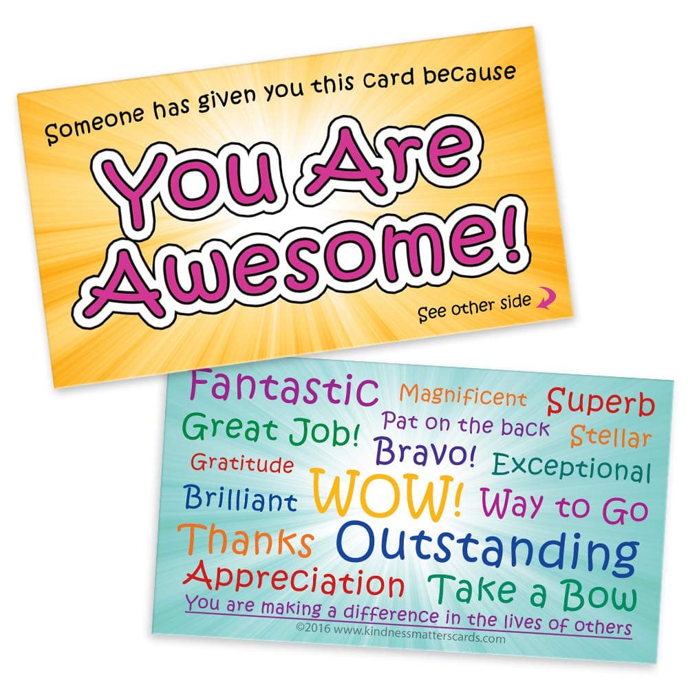 You Are Awesome Cards - Appreciation Cards for Students, Teachers, Employers, Friends, Co-Workers, Family (Box of 100)