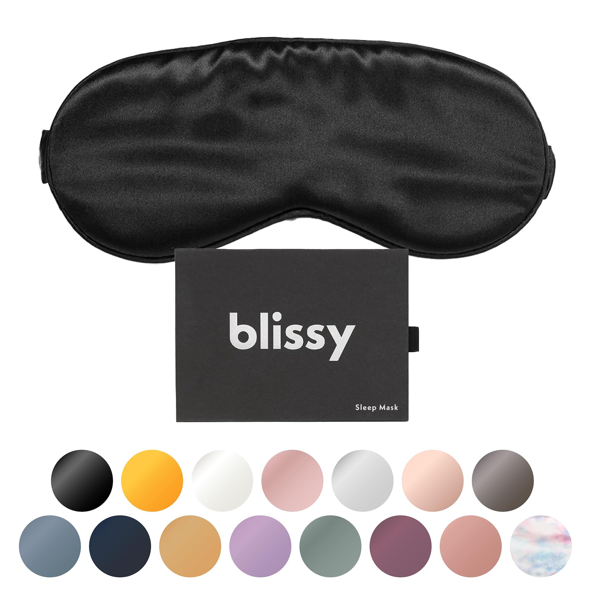 Blissy Silk Sleep Mask - Silk Eye Sleeping Mask for Women & Men for Total Blackout - Silk Eye Mask - 100% Pure Mulberry Silk, 22 Momme 6a Fibers - Blindfold Satin Sleep Mask Side Sleeper Eye Cover