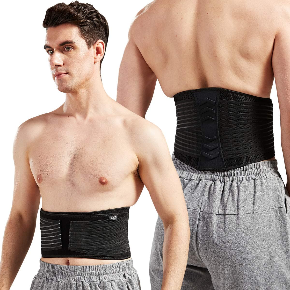 Bodyprox Lumbar Support Back Brace for Men and Women (Regular 28" - 50")