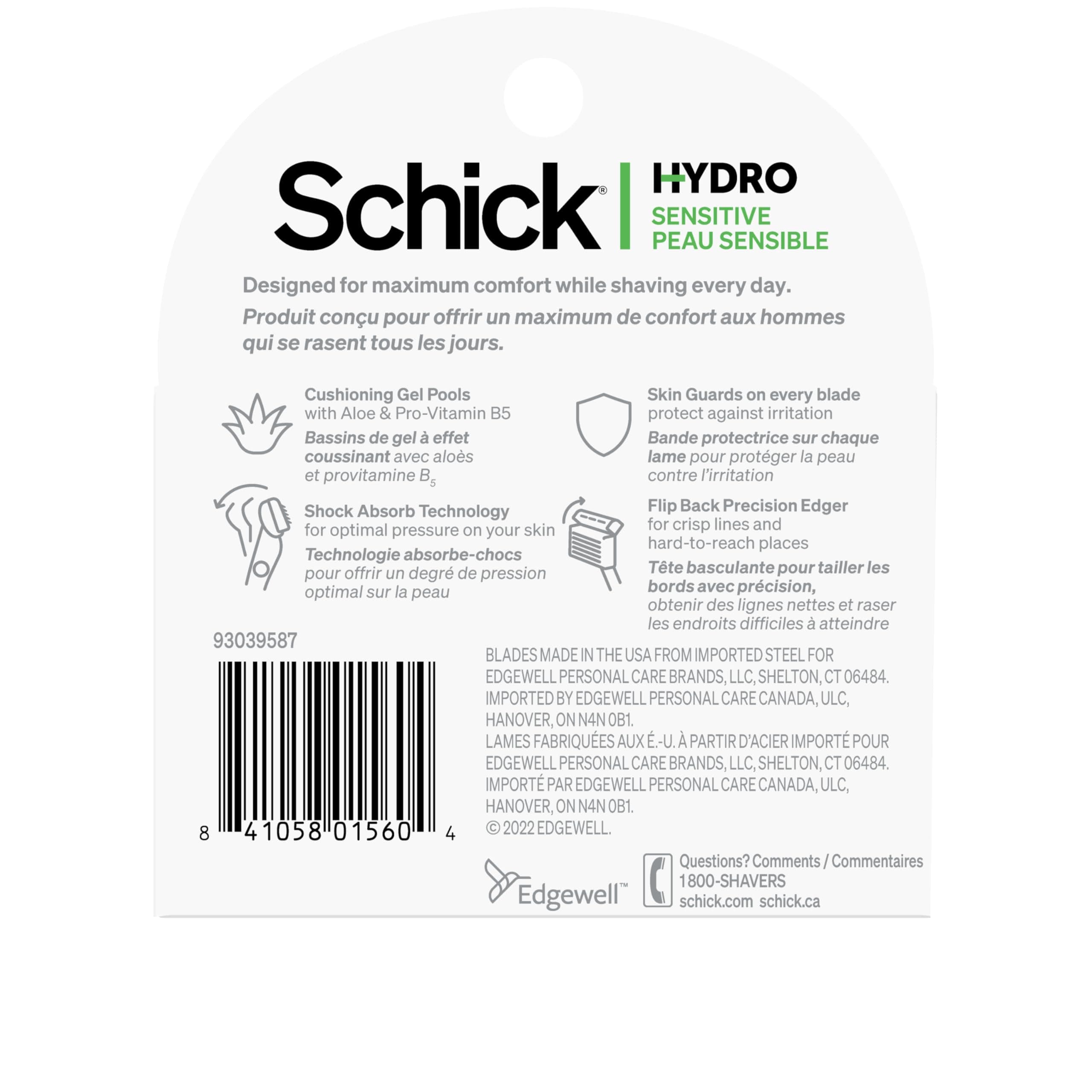 Schick Hydro 5 Sensitive Refill Razor Blade, 4 Count