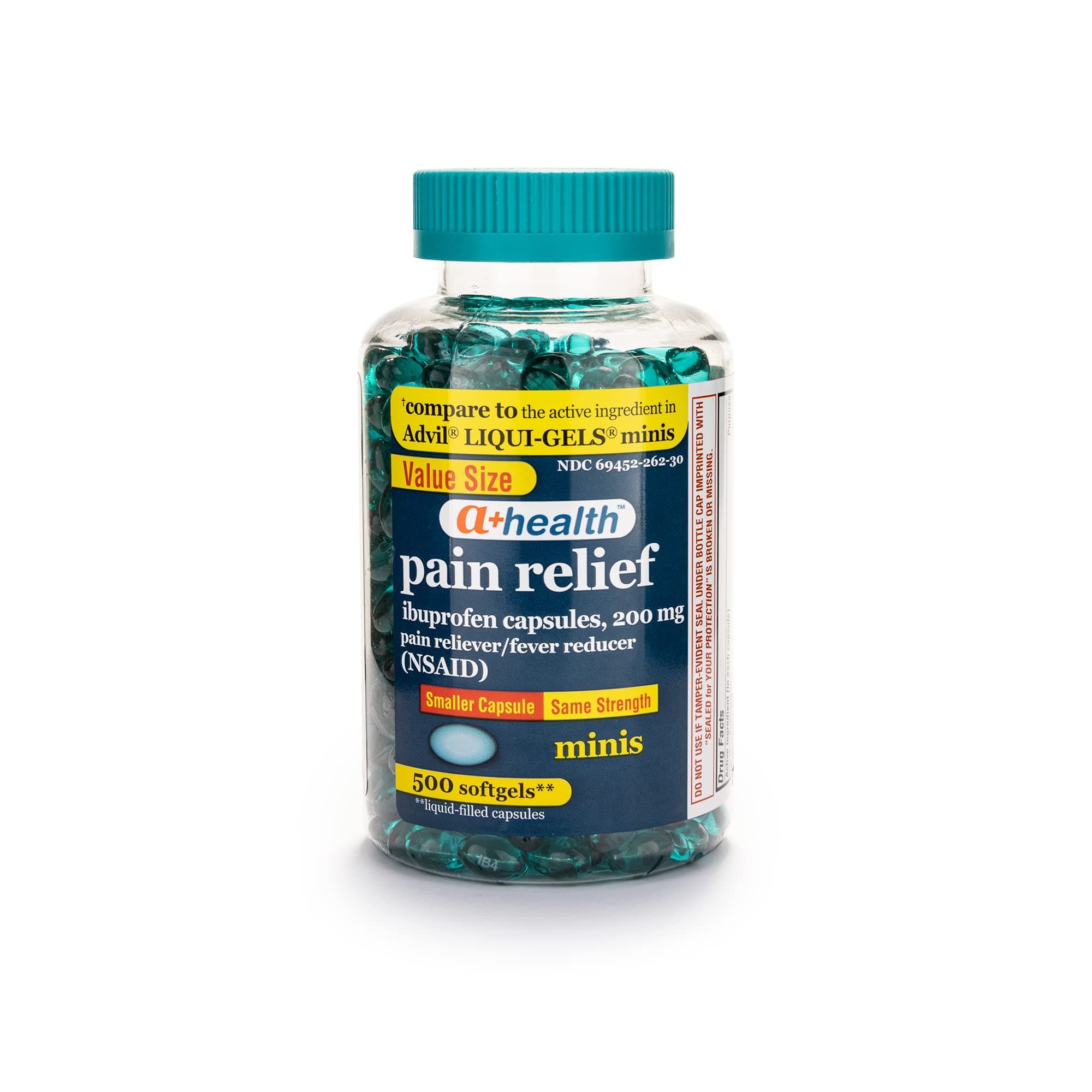 Mini Ibuprofen 200 Mg Softgels, Pain Reliever/Fever Reducer (NSAID), 500 Count