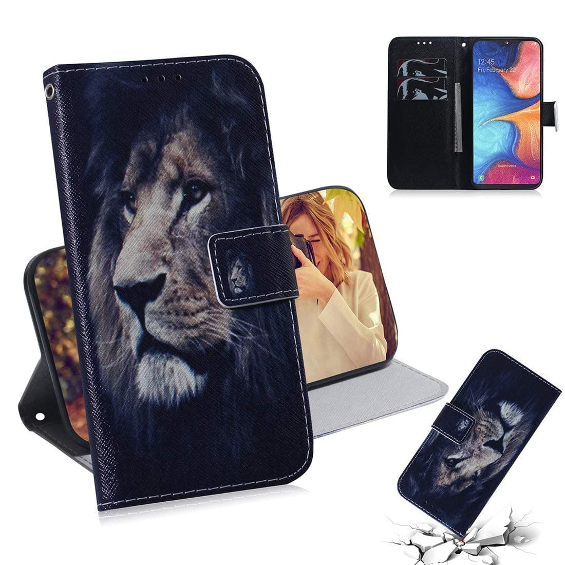 Lyzwn Samsung Galaxy M30S Phone Case, Painted PU Folio Leather Flip Slim Wallet Book protector Cover with Card Holder Magnetic Closure and Stand Feature Case for Samsung Galaxy M30S