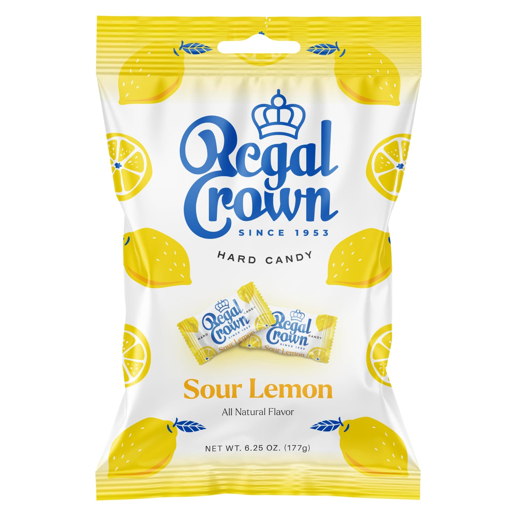 Sour Lemon Hard Candy | Old Fashioned Sour Lemon Candy | Traditional Lemon Candy Brought To You By Iconic Candy | 6.25oz Peg Bag (1)