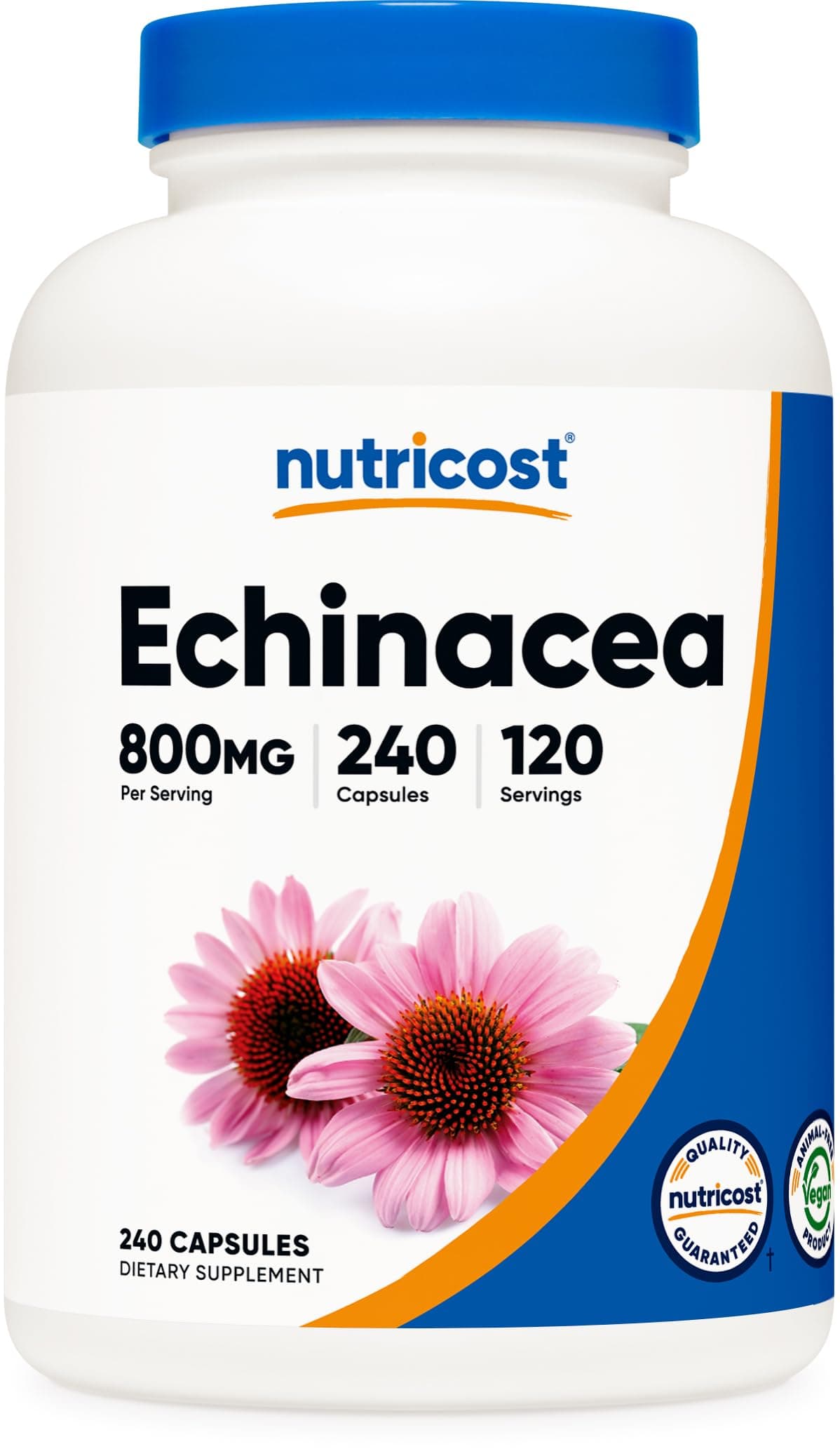 Echinacea 800 Mg, 240 Capsules - Veggie Caps, Non Gmo, Gluten Free, 120 Servings